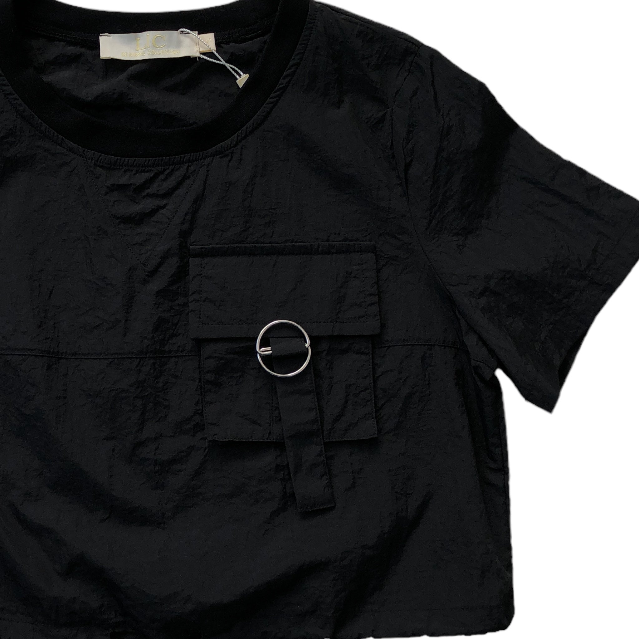 Playera Negro Bajo Con Cordón LC