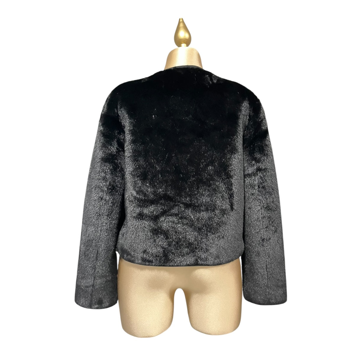 Saco Negro Peluche Botones Dorados Para Dama MUSSI