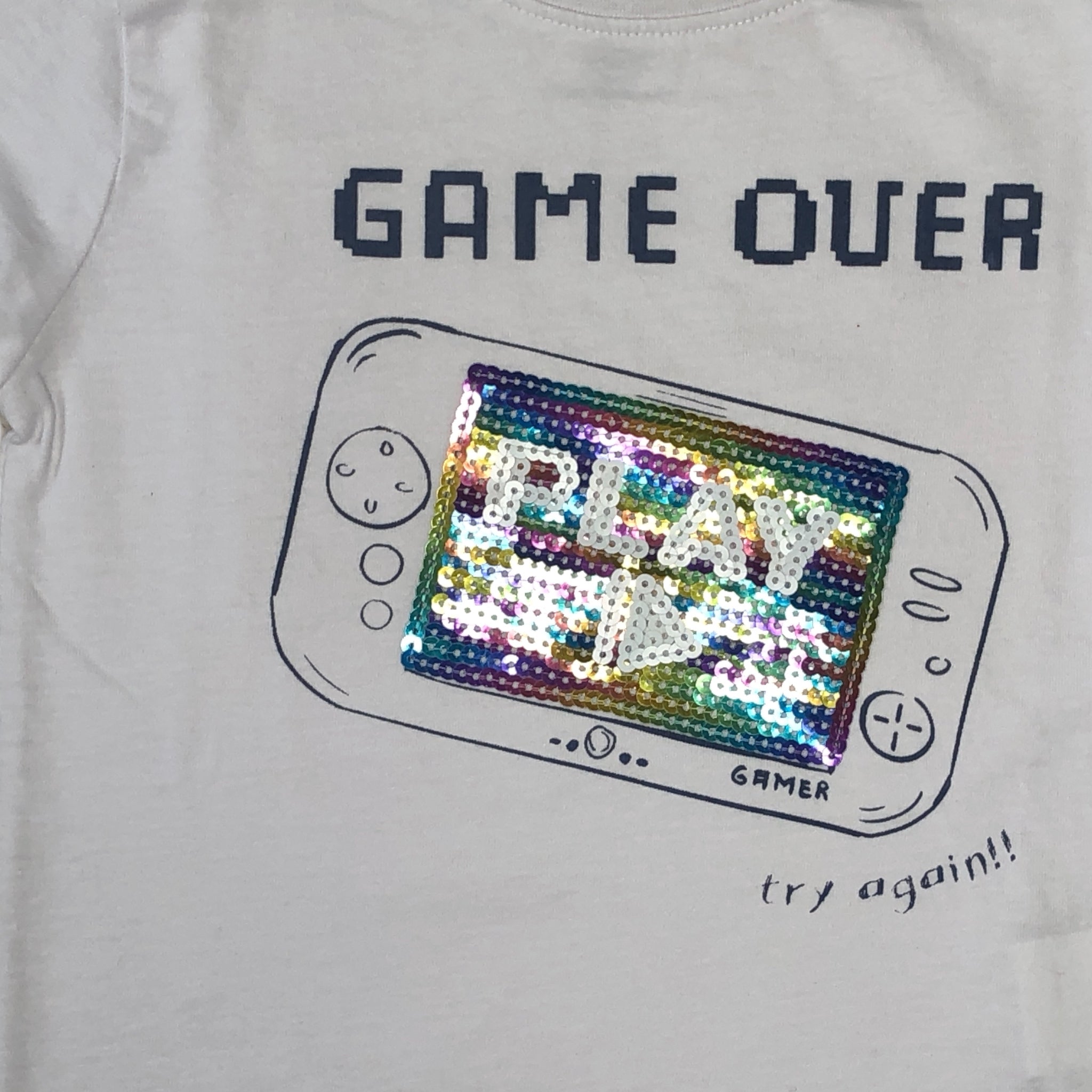 Playera “GAME OVER” blanca para niño Losan