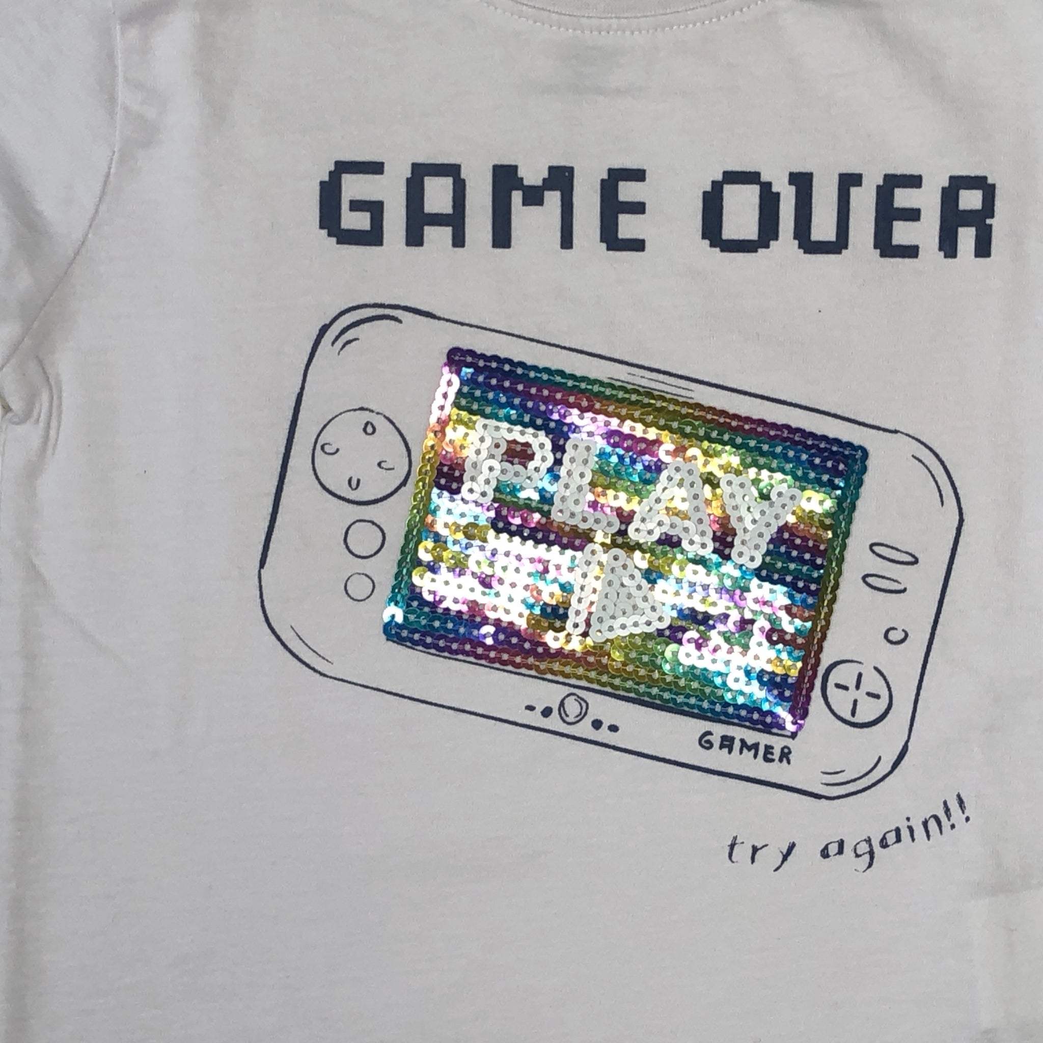 Playera “Game Over” Blanca Para Niño Losan