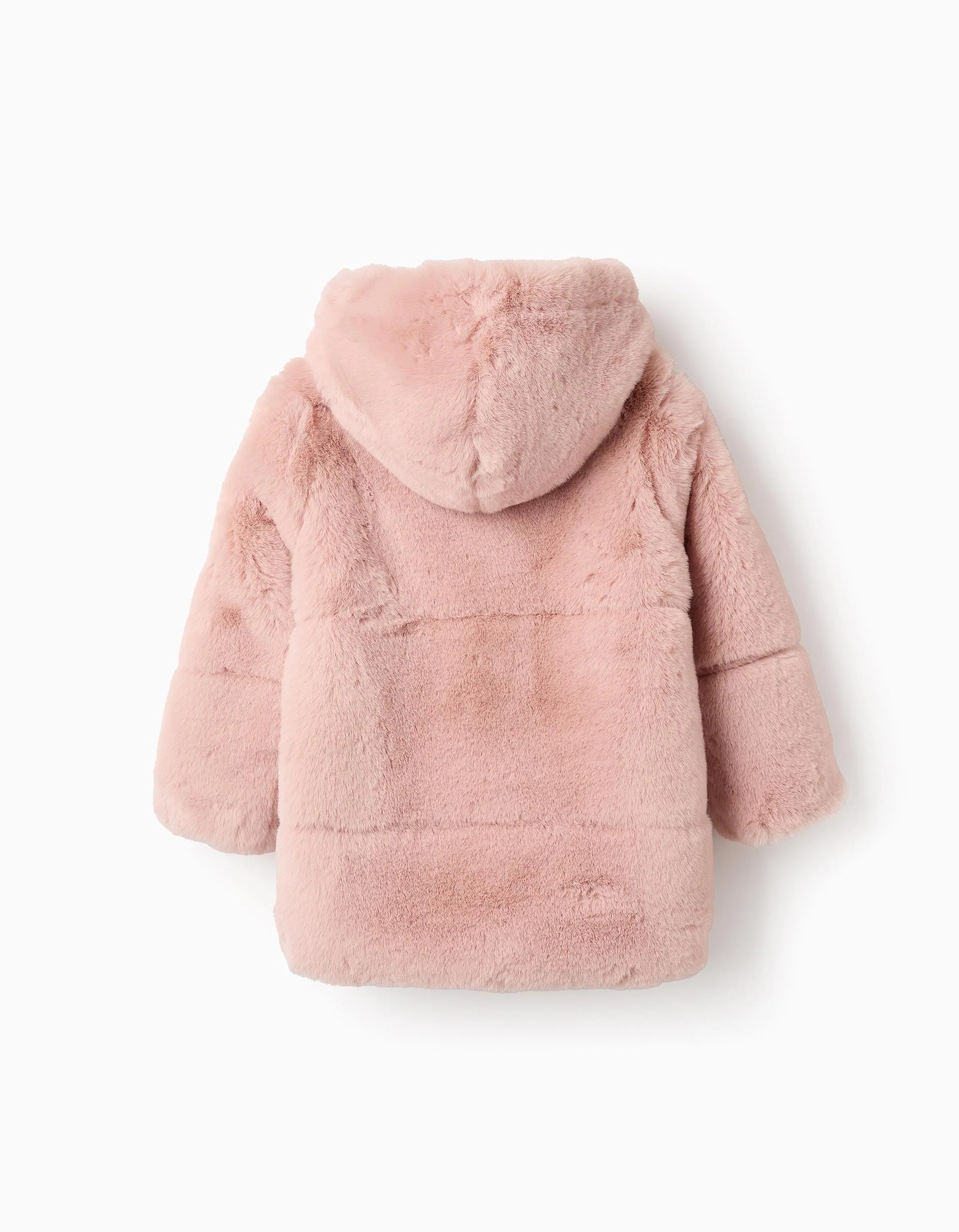 Abrigo de Pelo con Capucha para Niña Rosa ZIPPY