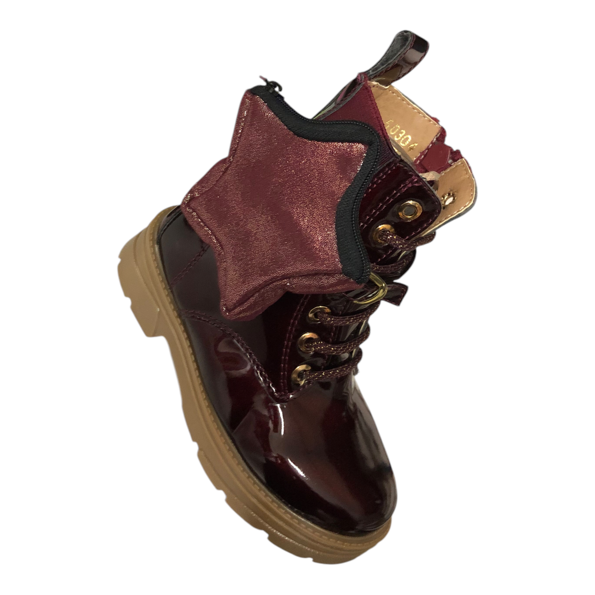 Bota Charol Merlot Para Niña Patey Girls