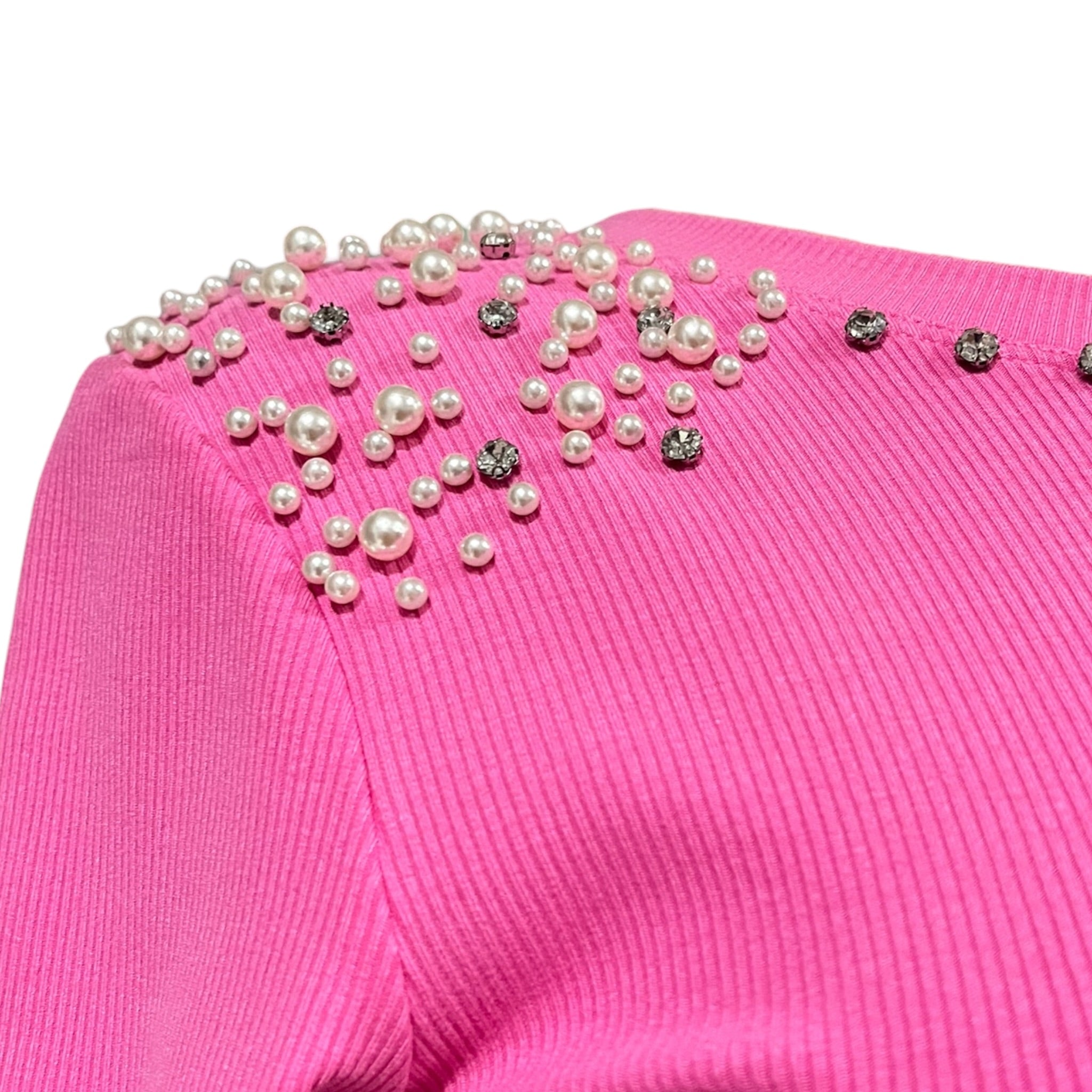 Blusa Con Pedrería Rosa LC