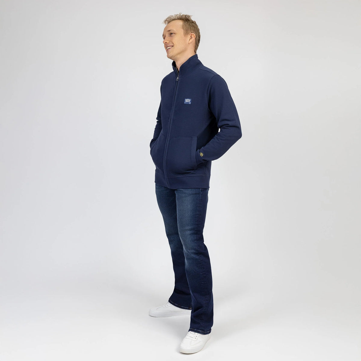 Chamarra Tejido De Hombre Azul Marino Nautica Jeans