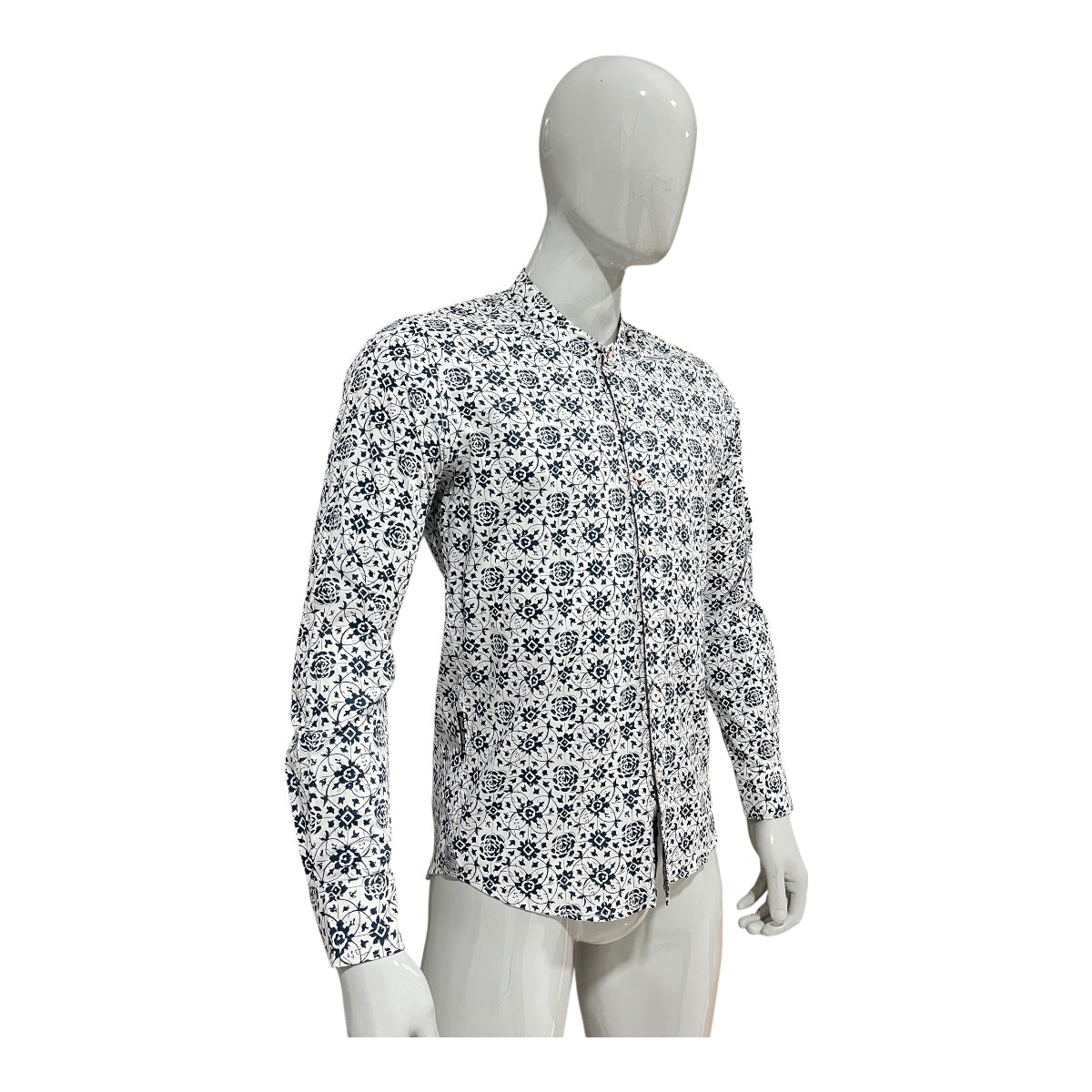 Camisa Slim Fit Flores Manga Larga Para Caballero Varanasi