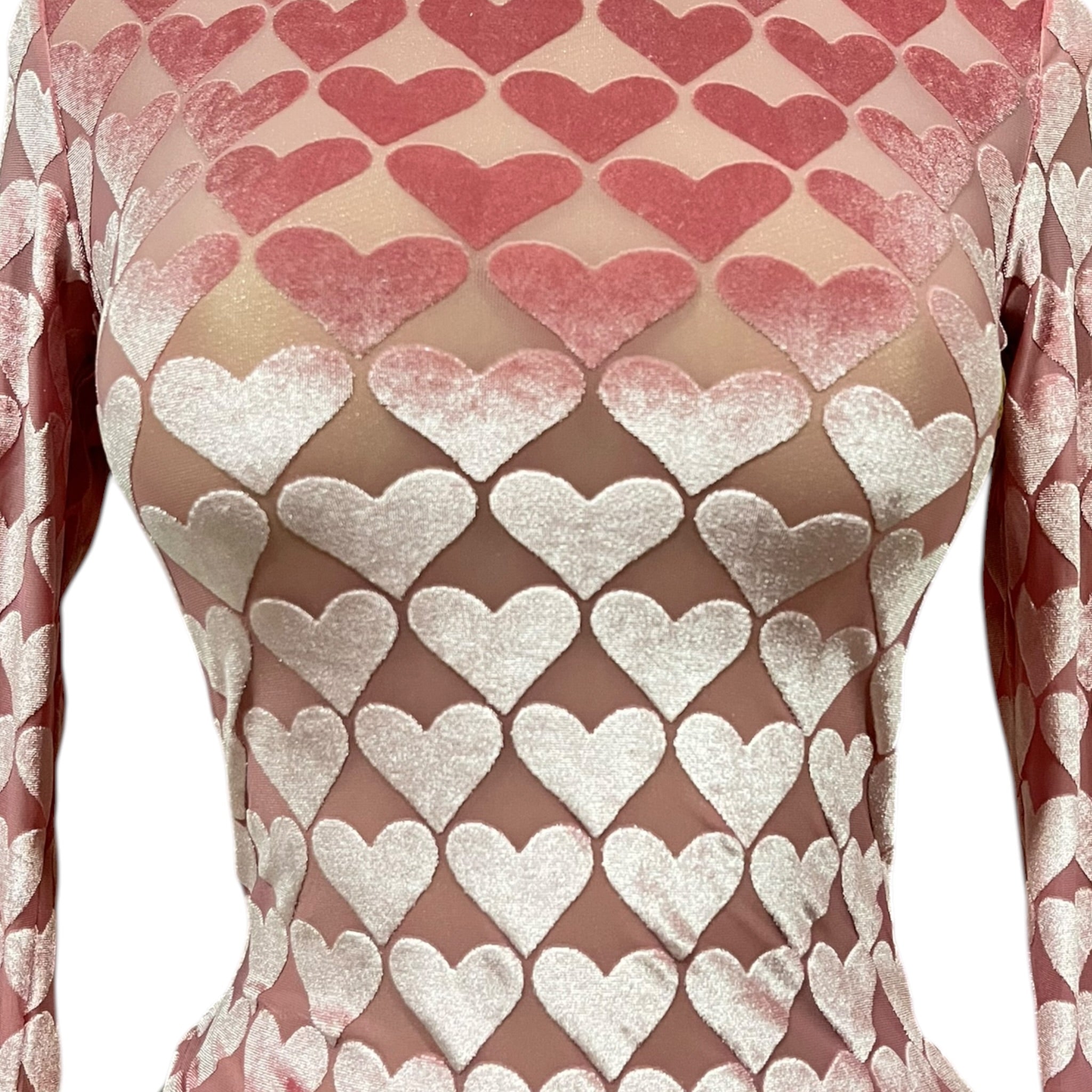 Body Terciopelo Corazones Fucsia LC.