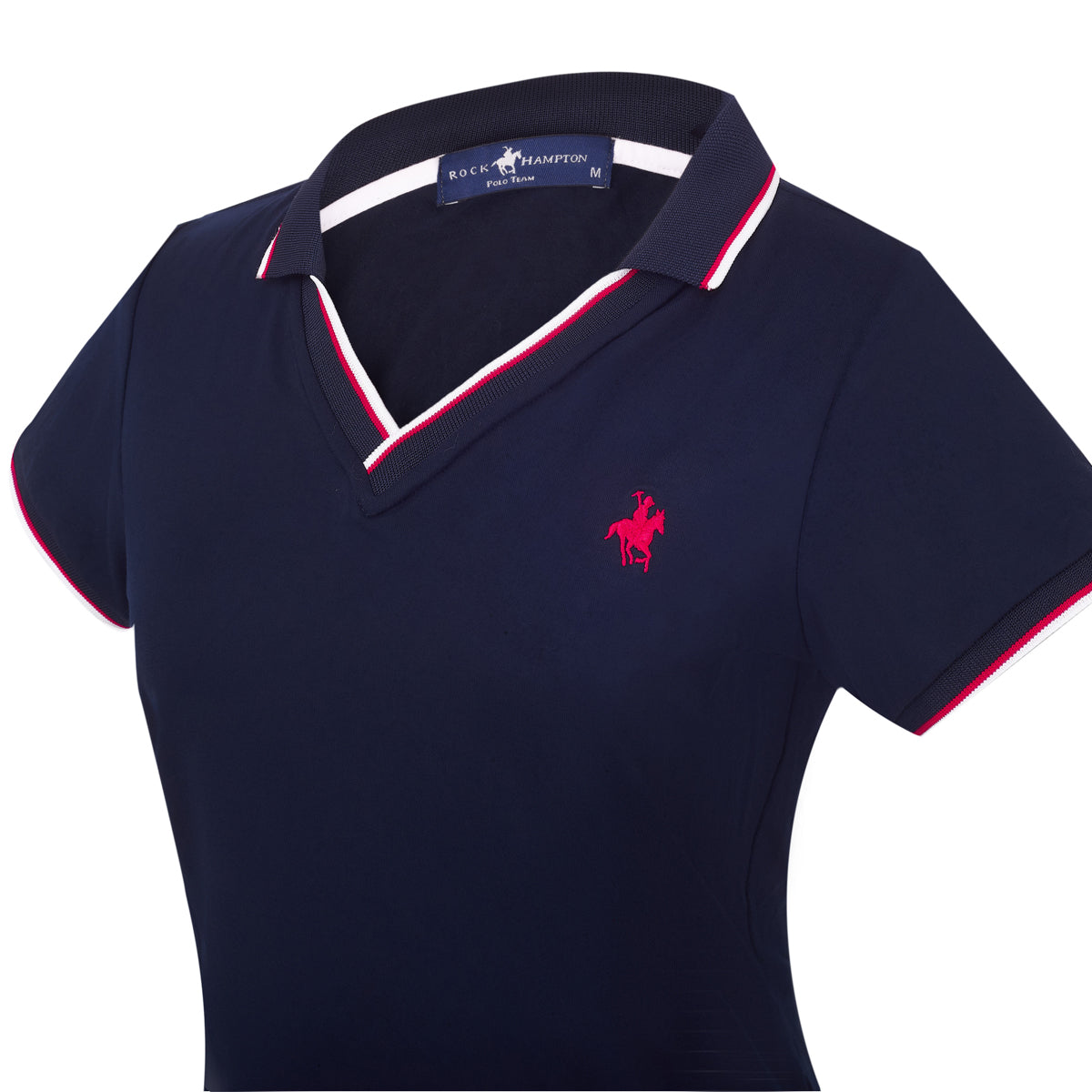 Playera Polo Escote V Para Dama Marino Rock Hampton Polo Team