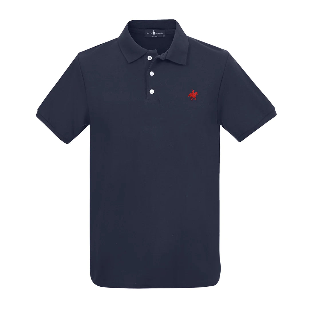 Playera Polo Clásica Azul Marino Rock Hampton Polo Team