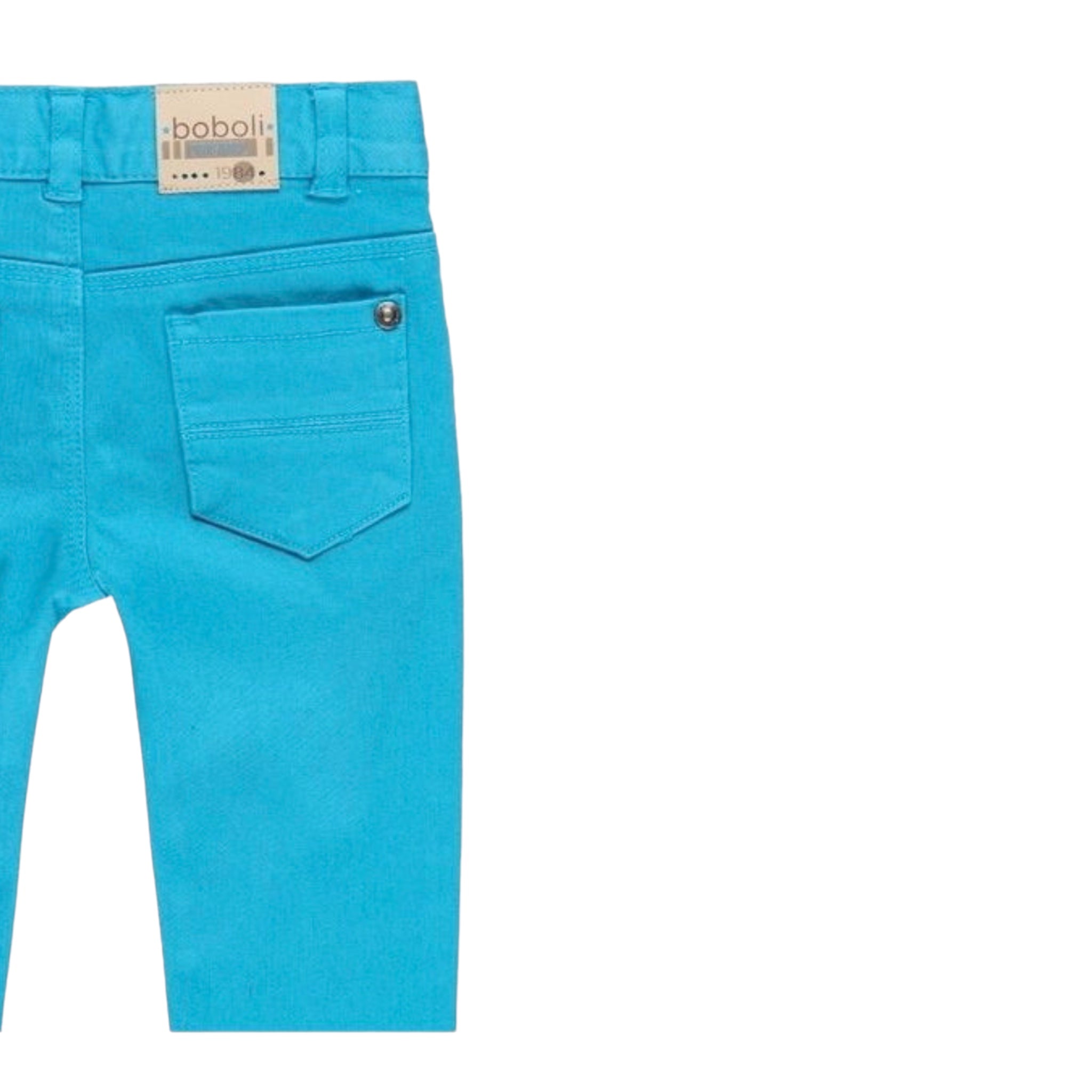 Pantalón sarga niño azul turquesa niño BOBOLI