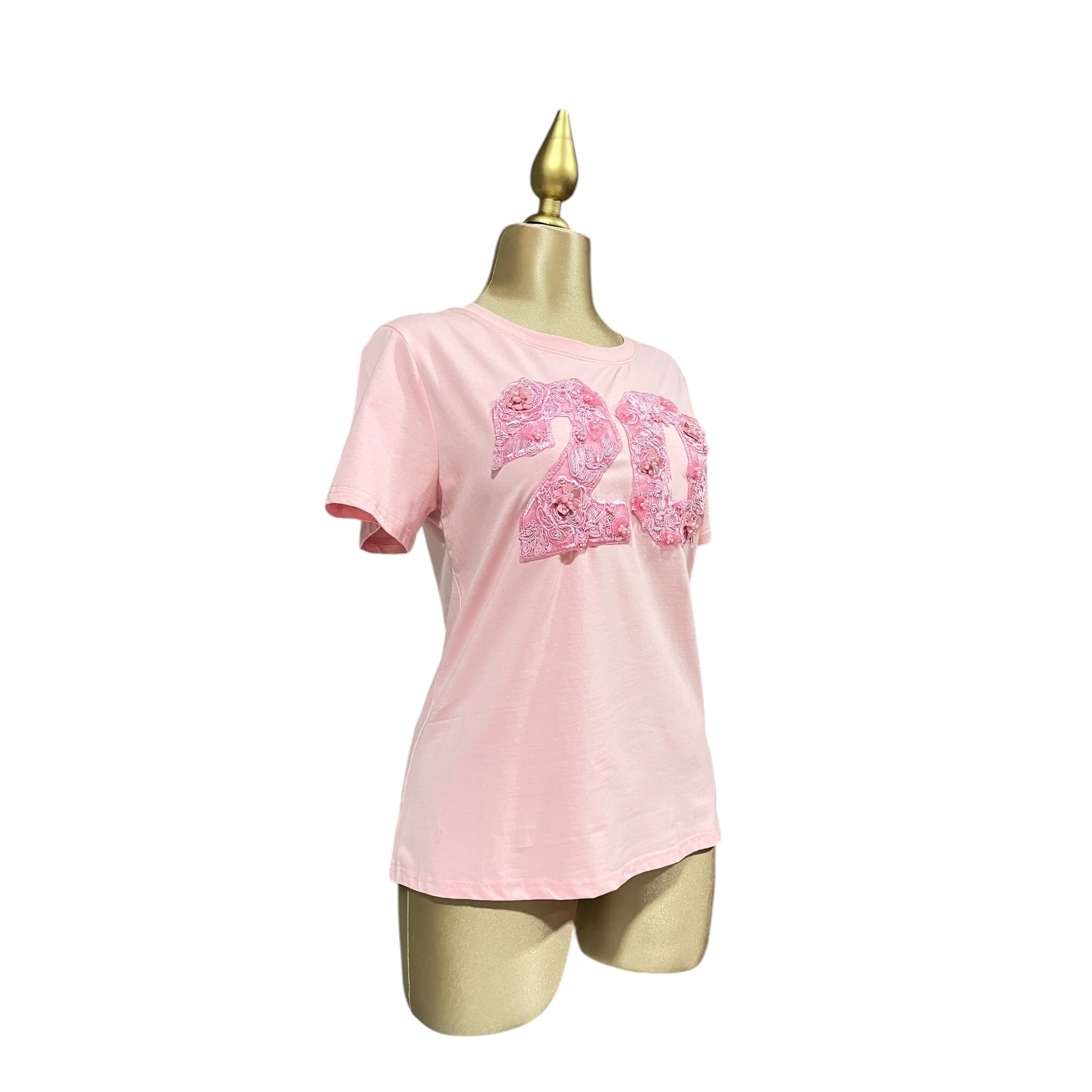 Playera Detalle Encaje Rosa LC