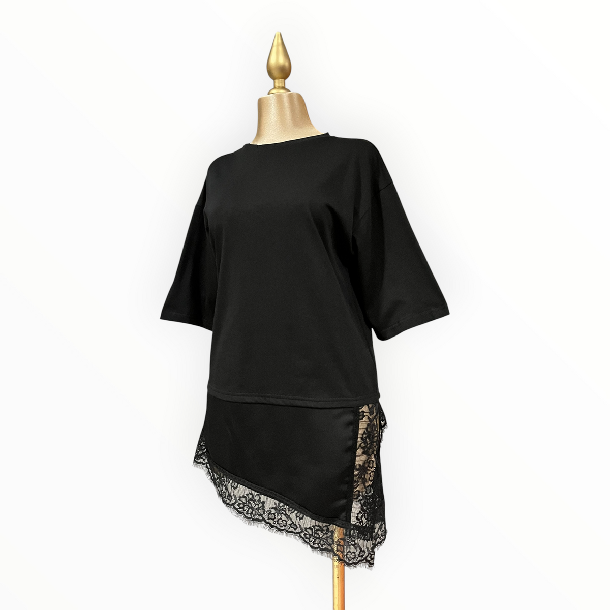 Playera Negra Manga Corta Amplia LC