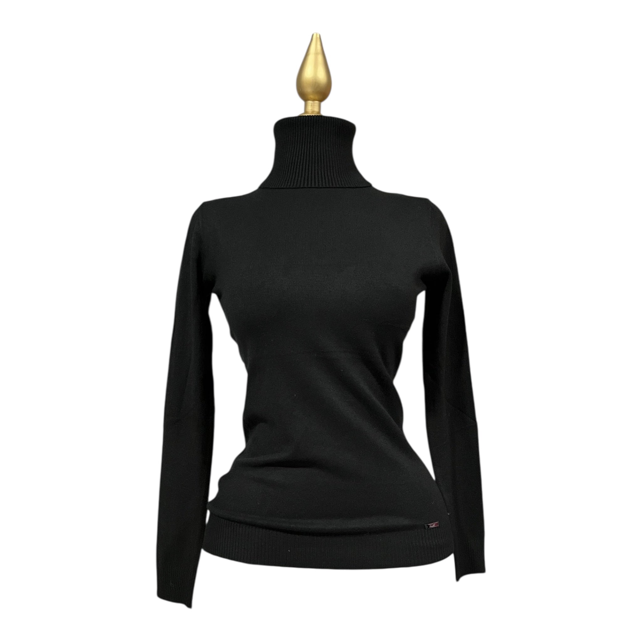 Blusa Negro Cuello Alto Para Dama MUSSI