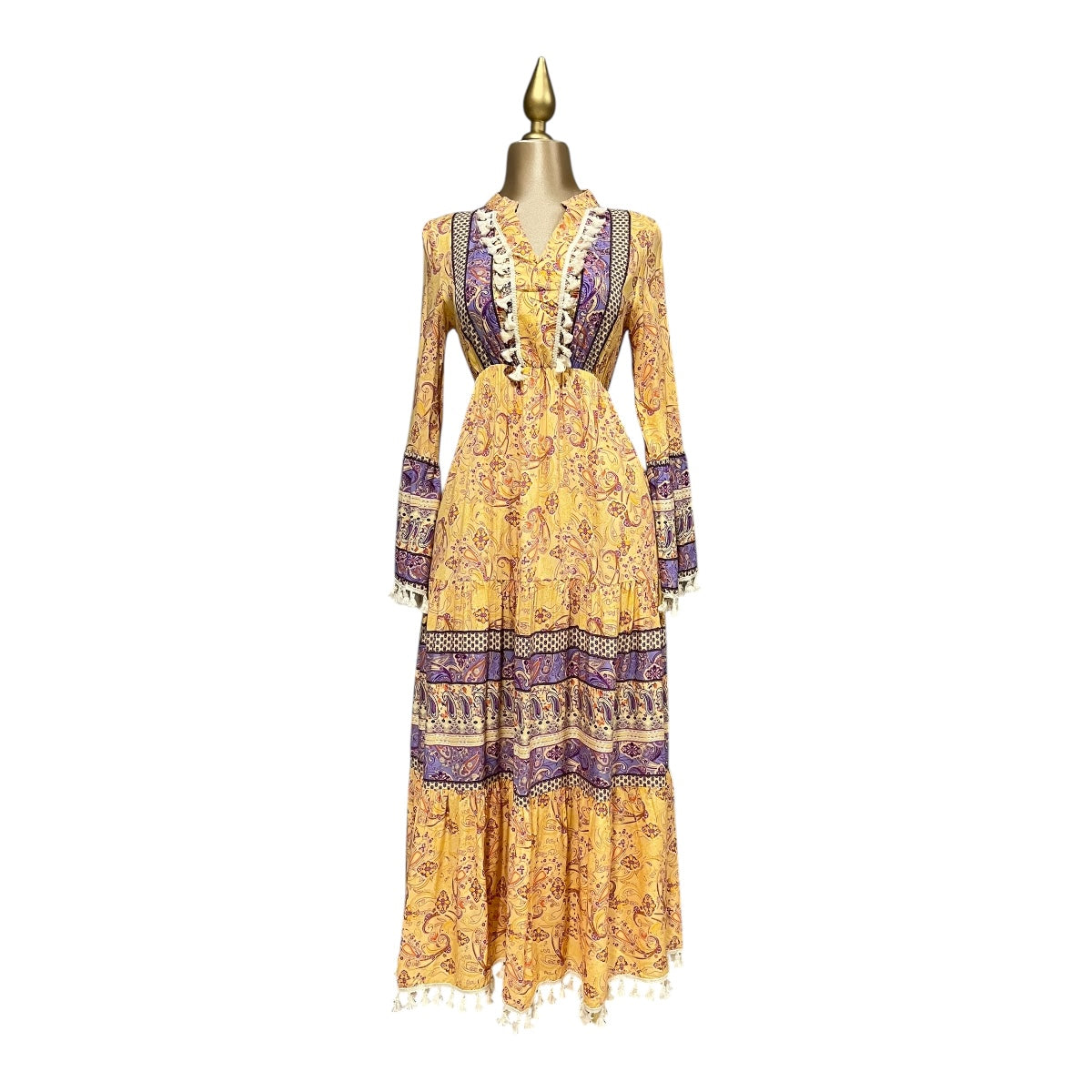 Vestido Estampado Corte Amplio Morado Mussi