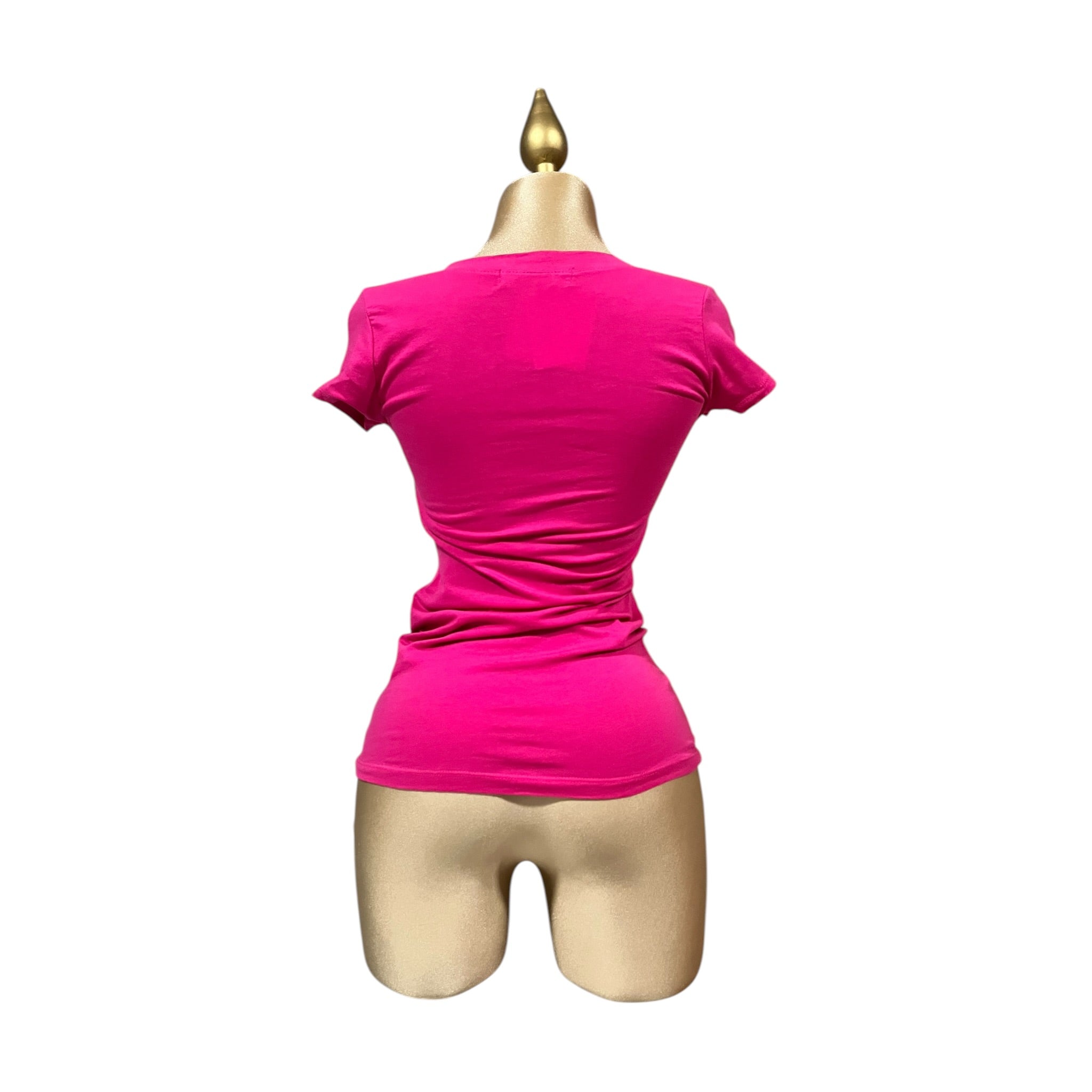 Playera Cuello En V Fucsia LC