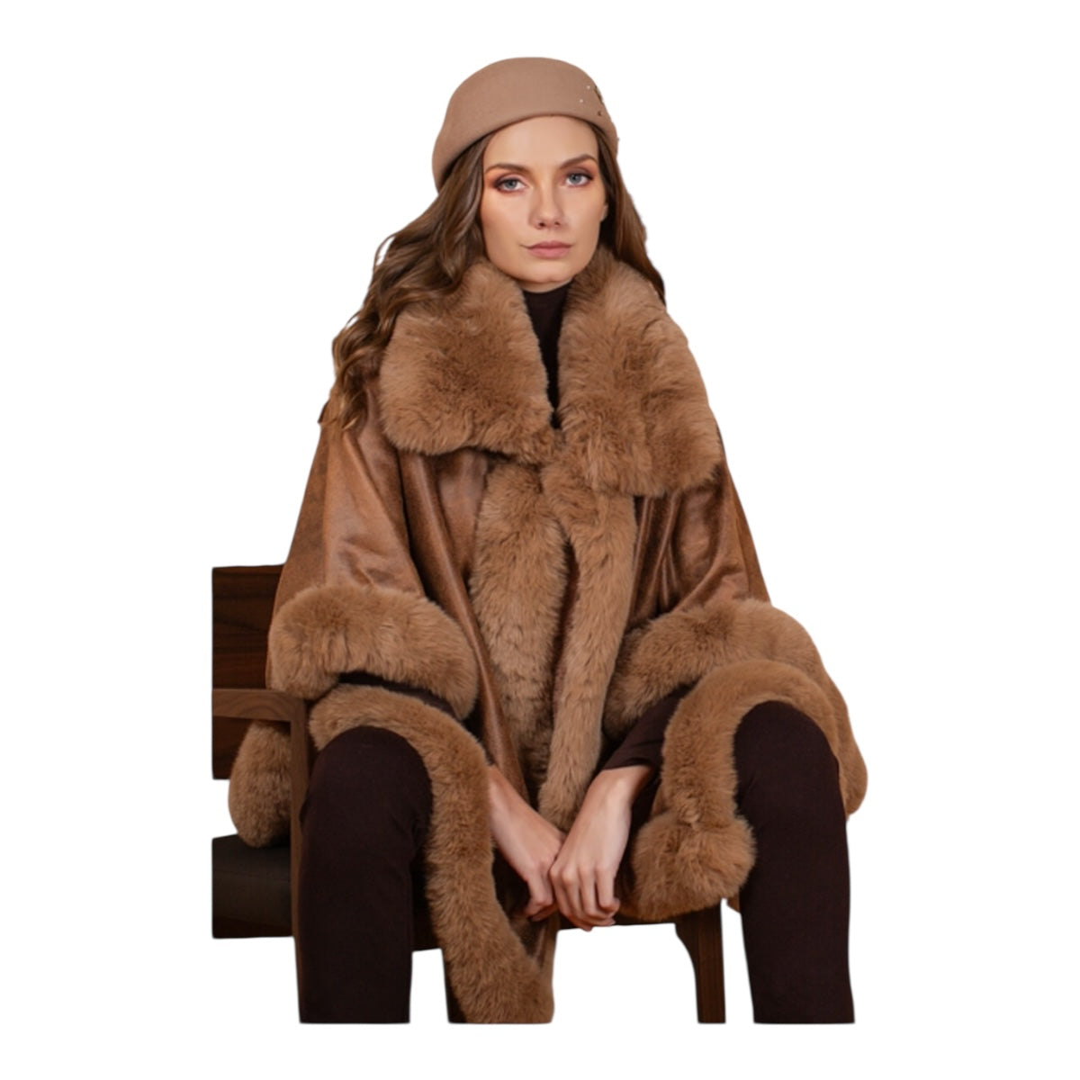 Capa Camello Peluche Para Dama MUSSI