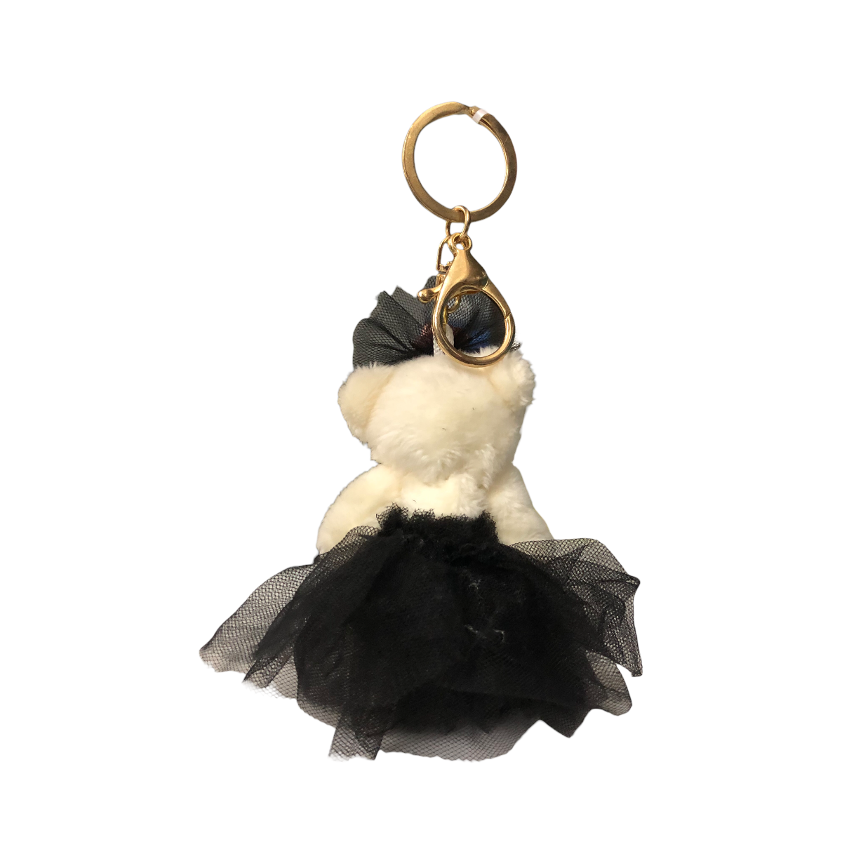 Llavero Osito Con Vestido De Peluche