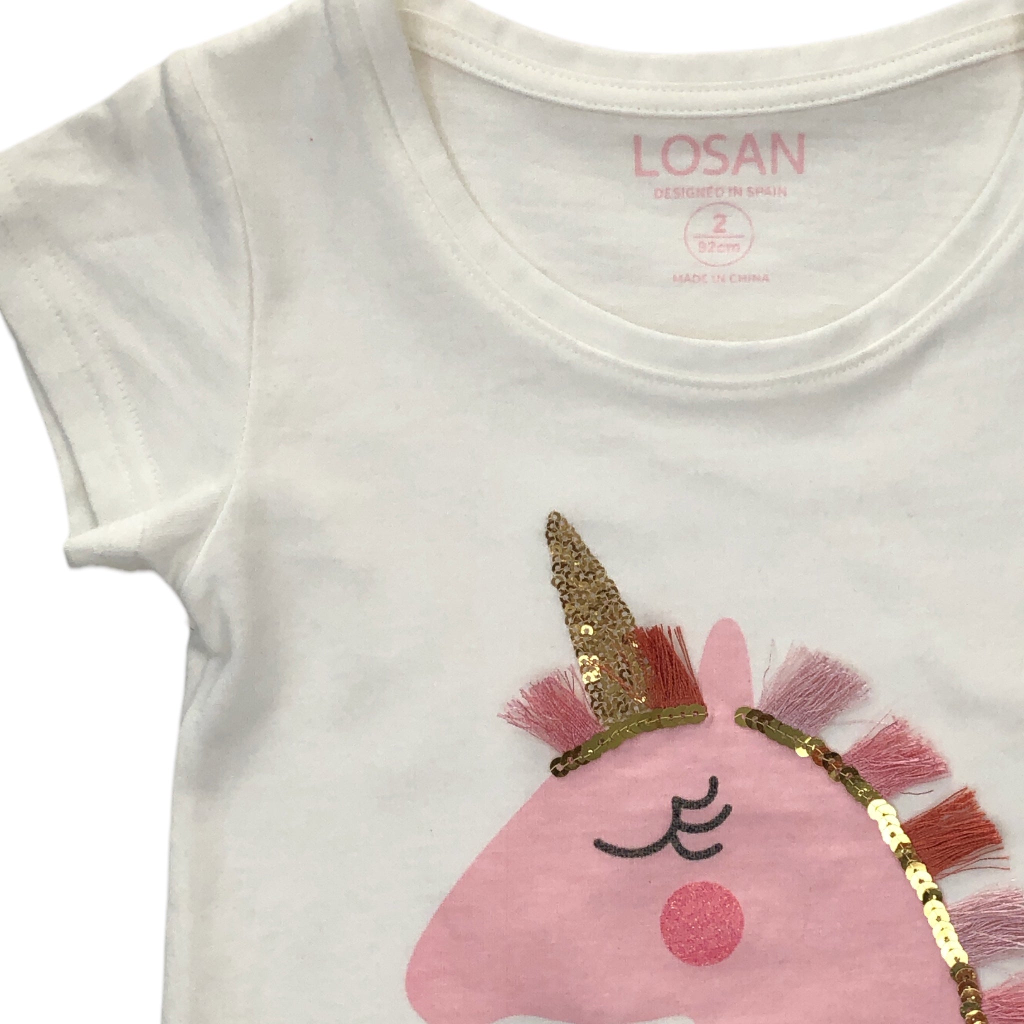 Playera Unicornio Rosa Manga Corta "Be Magical" Niña Losan