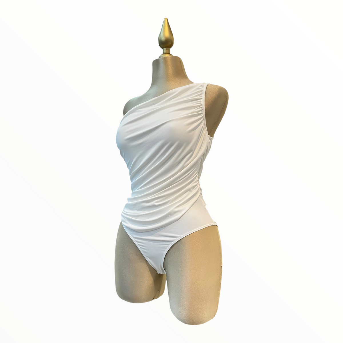 Body Manga Larga Asimétrico Blanco LC