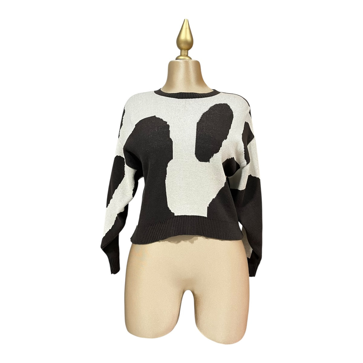 Suéter Estampado Vaquita Café Para Dama OM