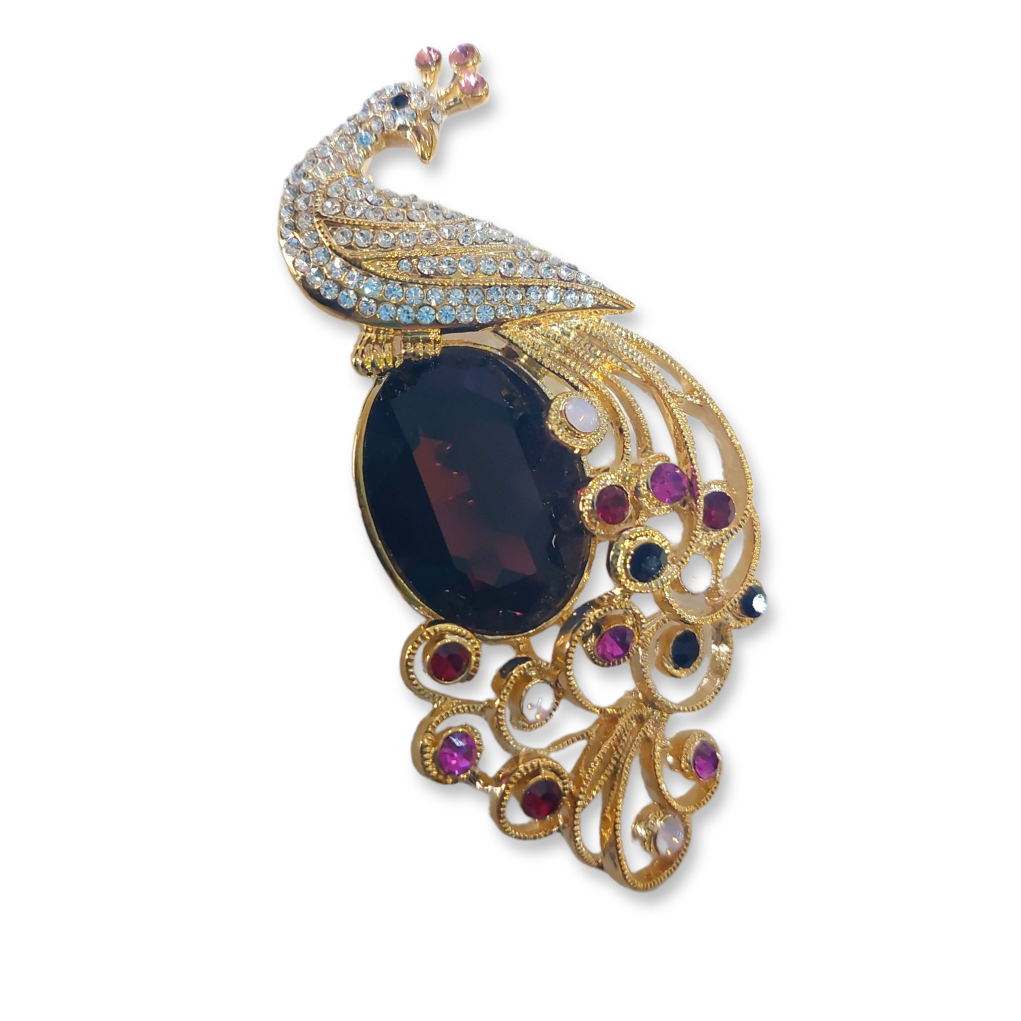 Broche Elegante Para Ropa De Mujer Pavorreal Dorado