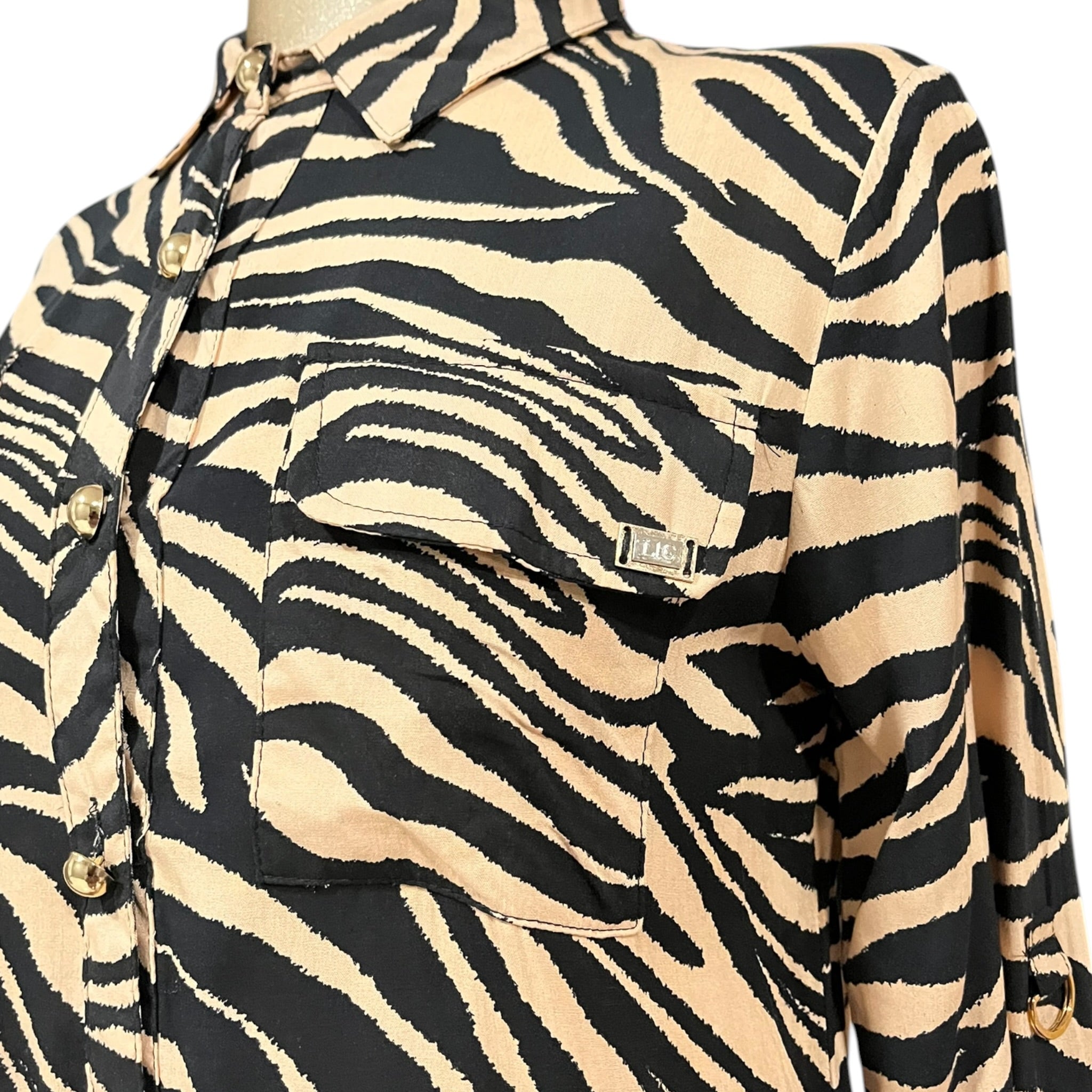 Camisa Estampado Animal Print Beige LC