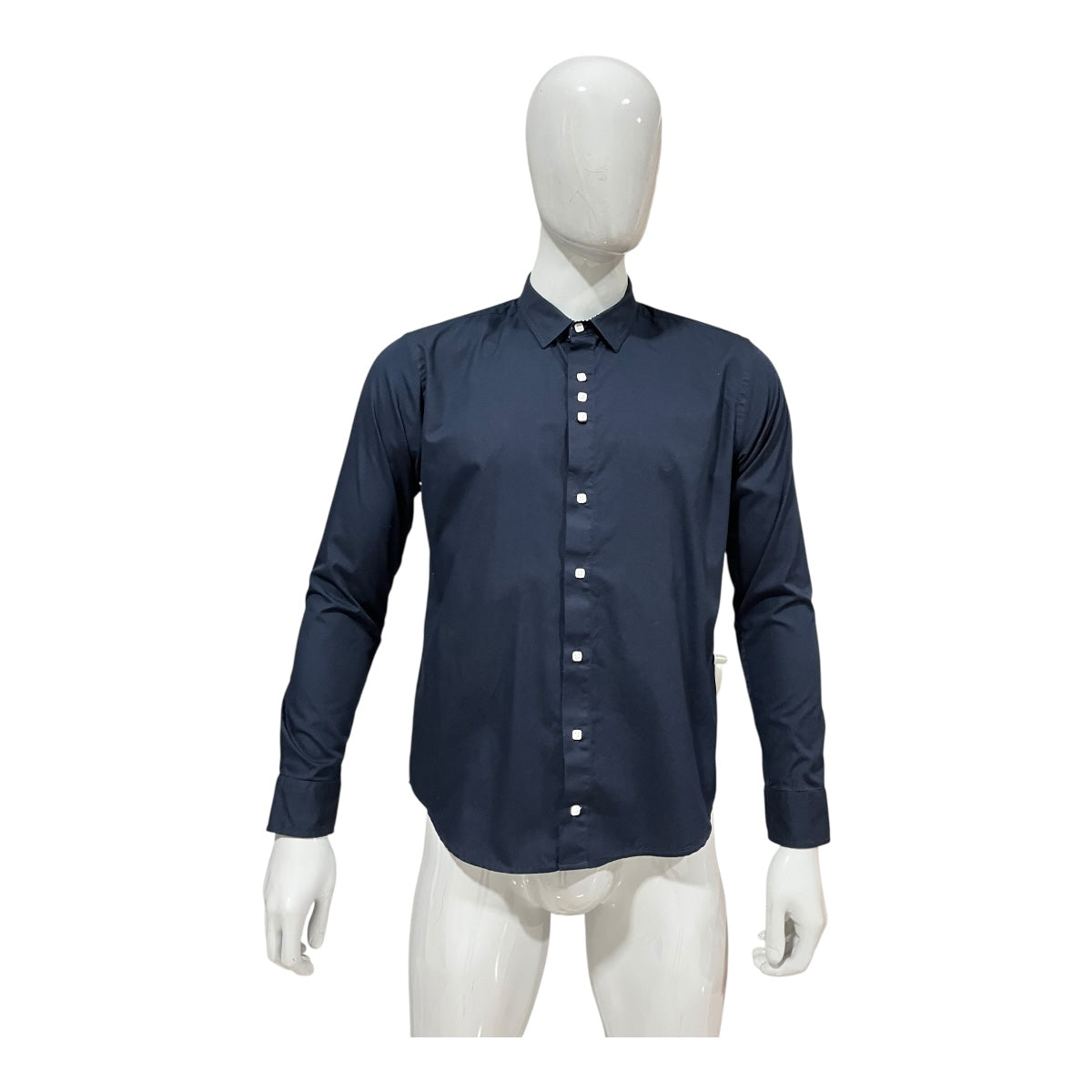 Camisa Slim Azul Marino Para Caballero ZAREVICH COLLECTION