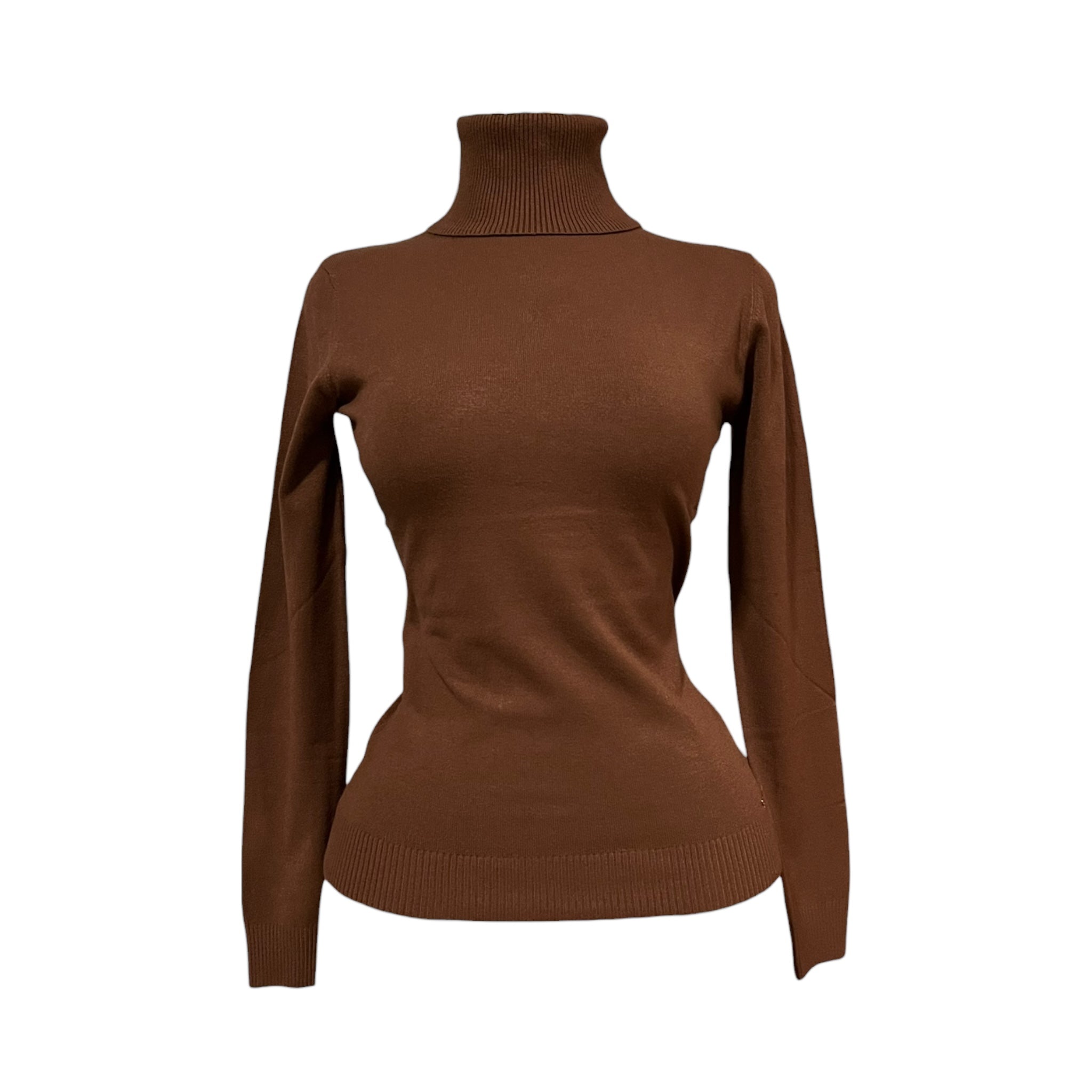 Blusa Café Cuello Alto Para Dama MUSSI