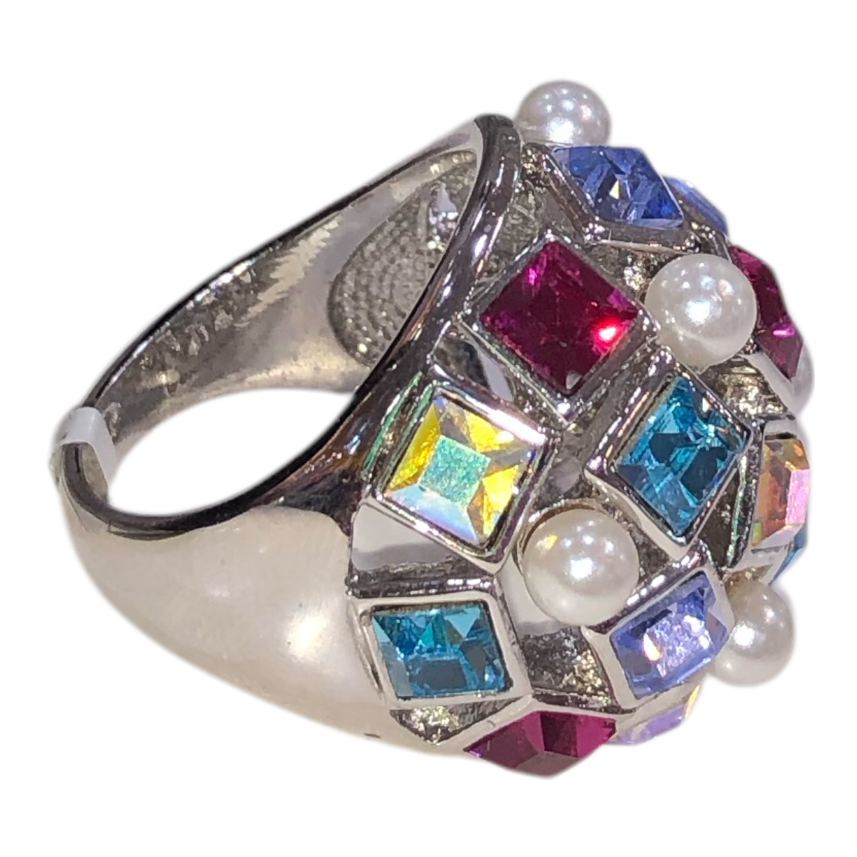Anillo Grande Piedras Multicolor
