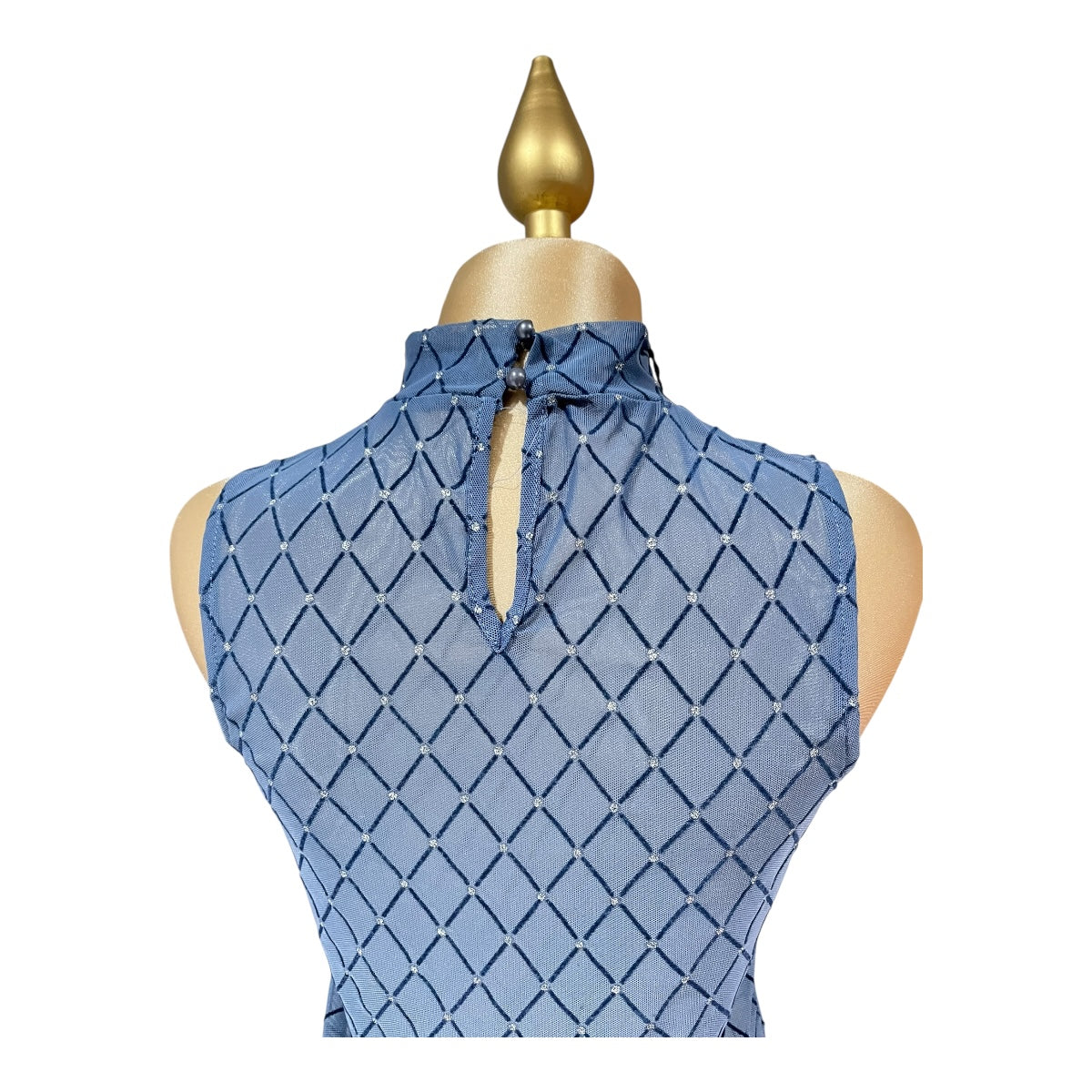 Body Rombo Azul Para Dama OM