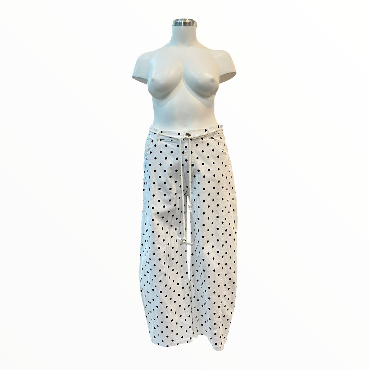 Pantalón Blanco Puntos Curvy LC