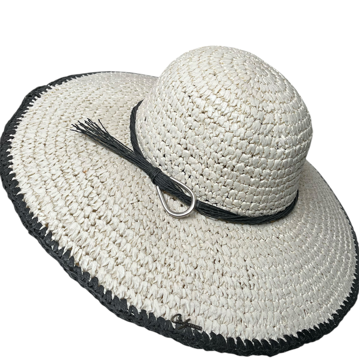 Sombrero Playero Paja Negro PREMIER