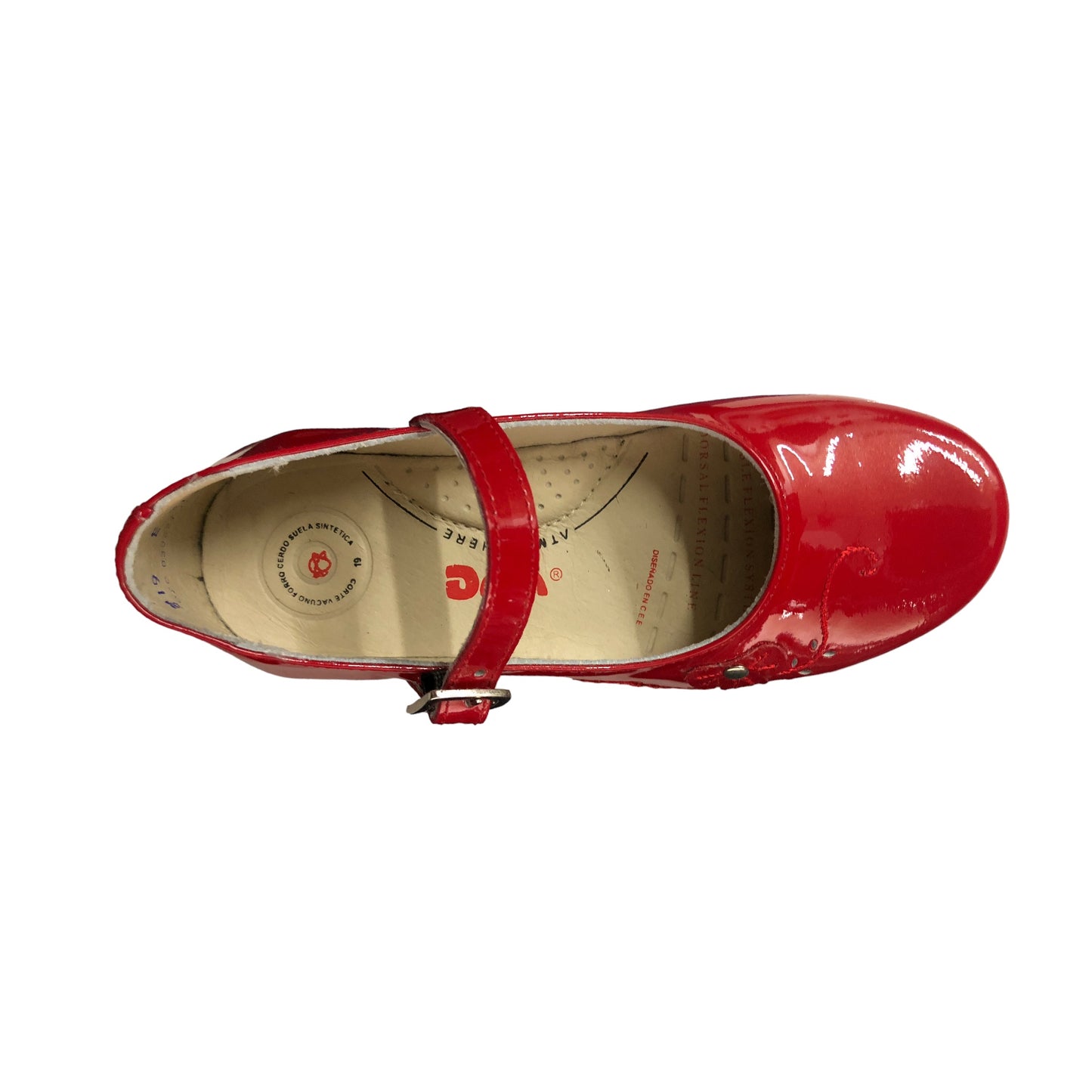Zapato Charol Color Rojo Dogi