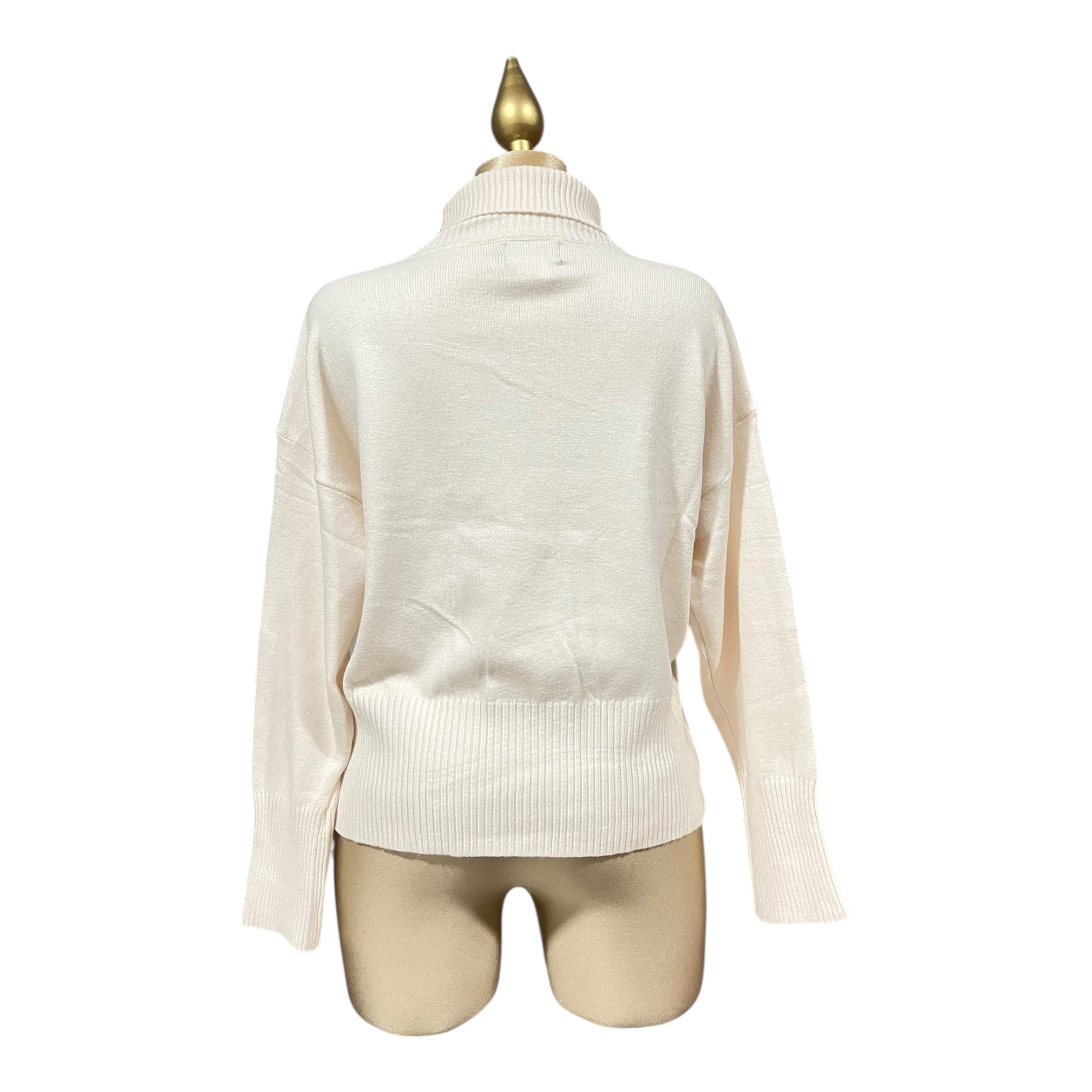 Suéter Hueso/Negro Cuello Alto Para Dama MUSSI