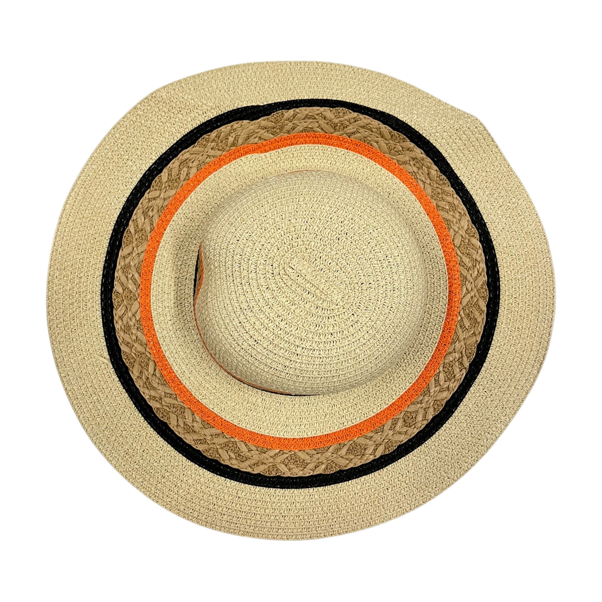 Sombrero Y Bolsa Beige/Naranja Mussi