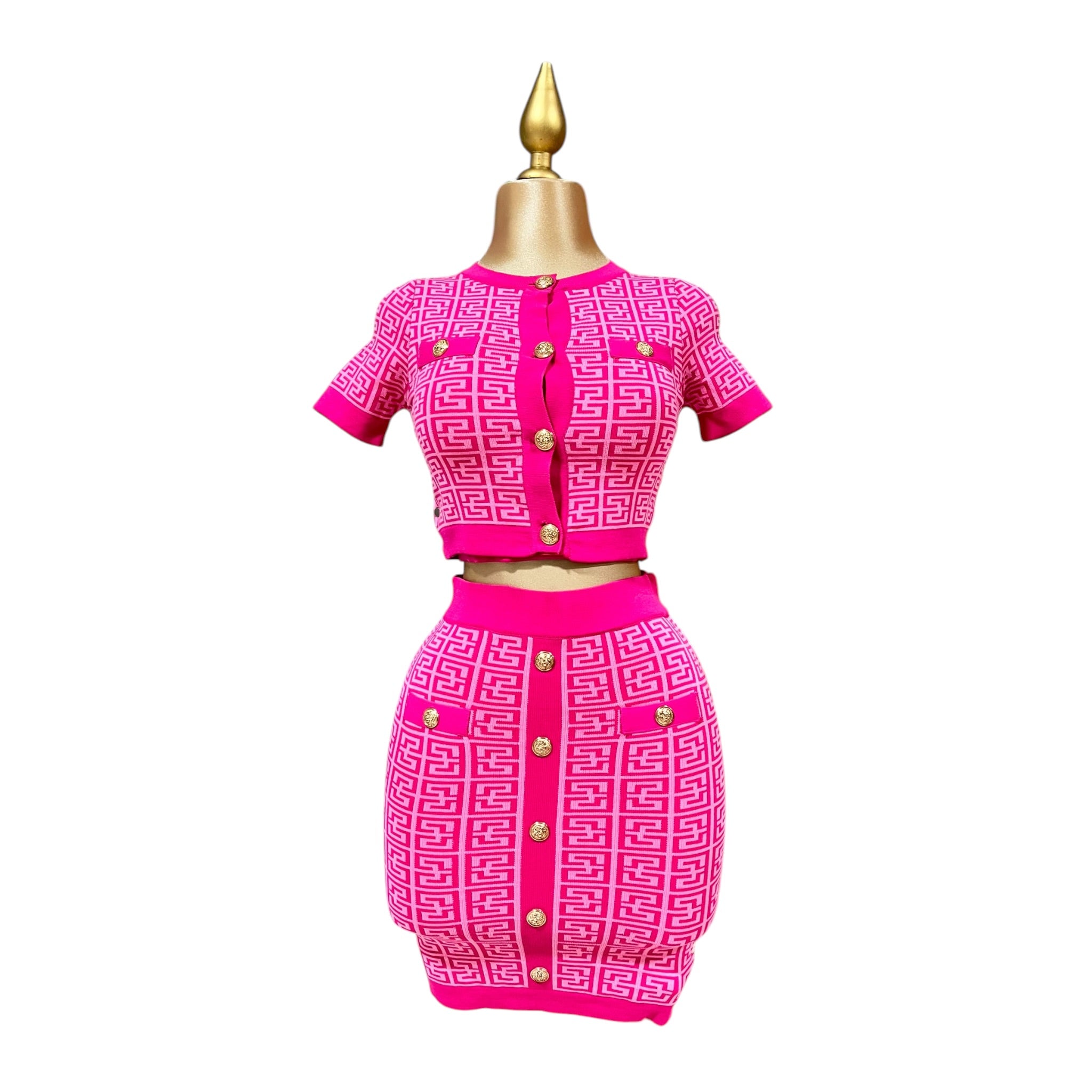 Conjunto falda top ensamble Fucsia LC