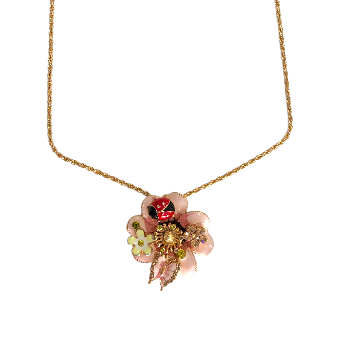 Juego De Collar Y Aretes Flor/Mariposa
