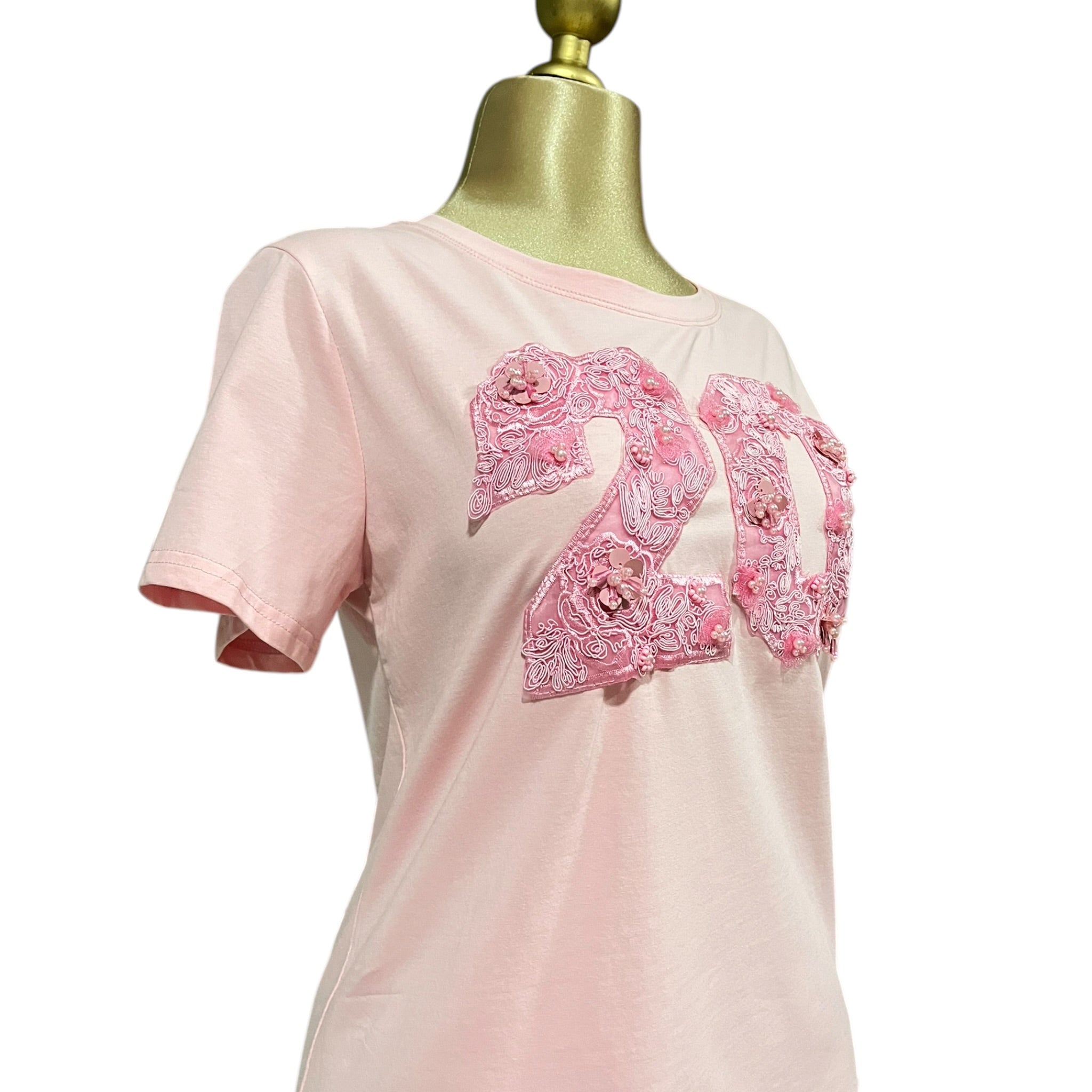 Playera Detalle Encaje Rosa LC