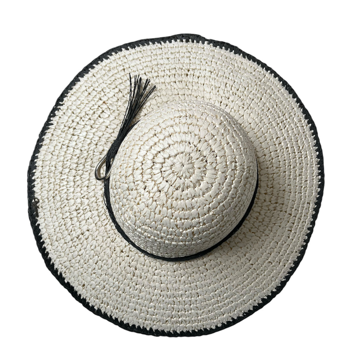 Sombrero Playero Paja Negro PREMIER