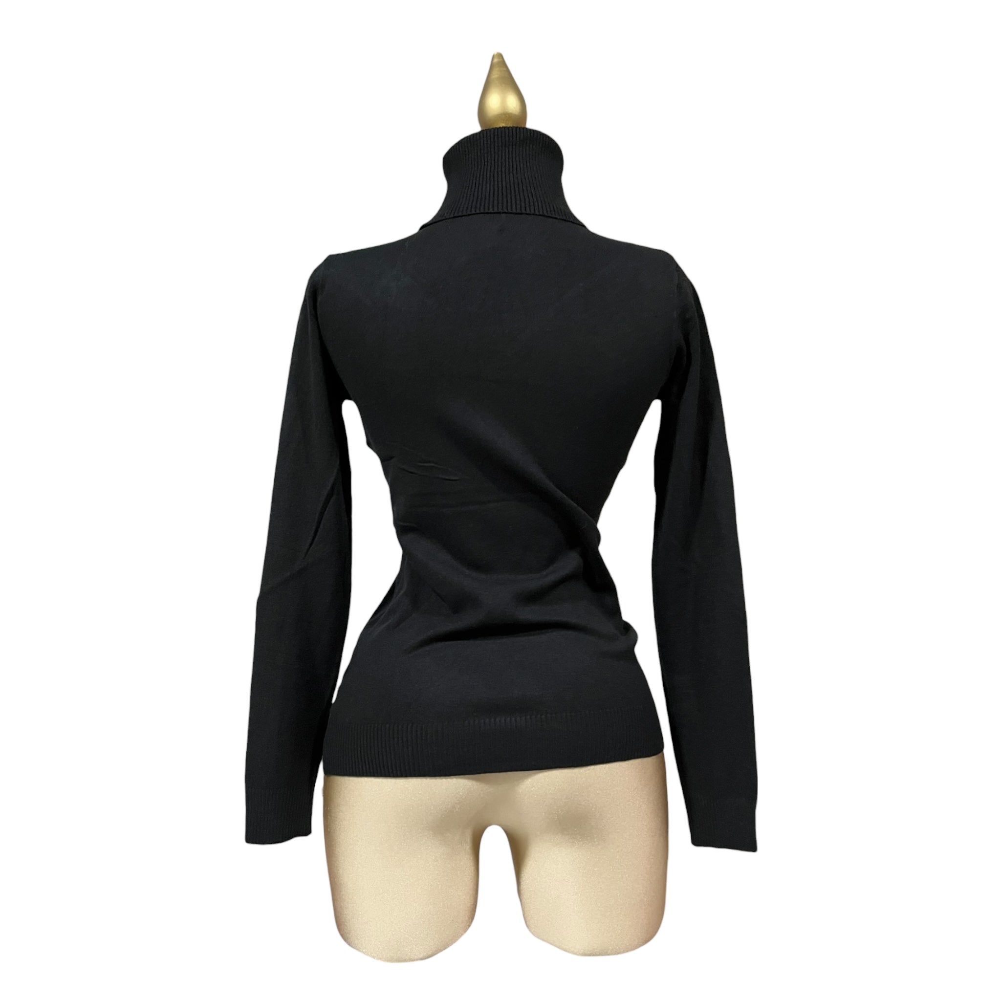 Blusa Negro Cuello Alto Para Dama MUSSI