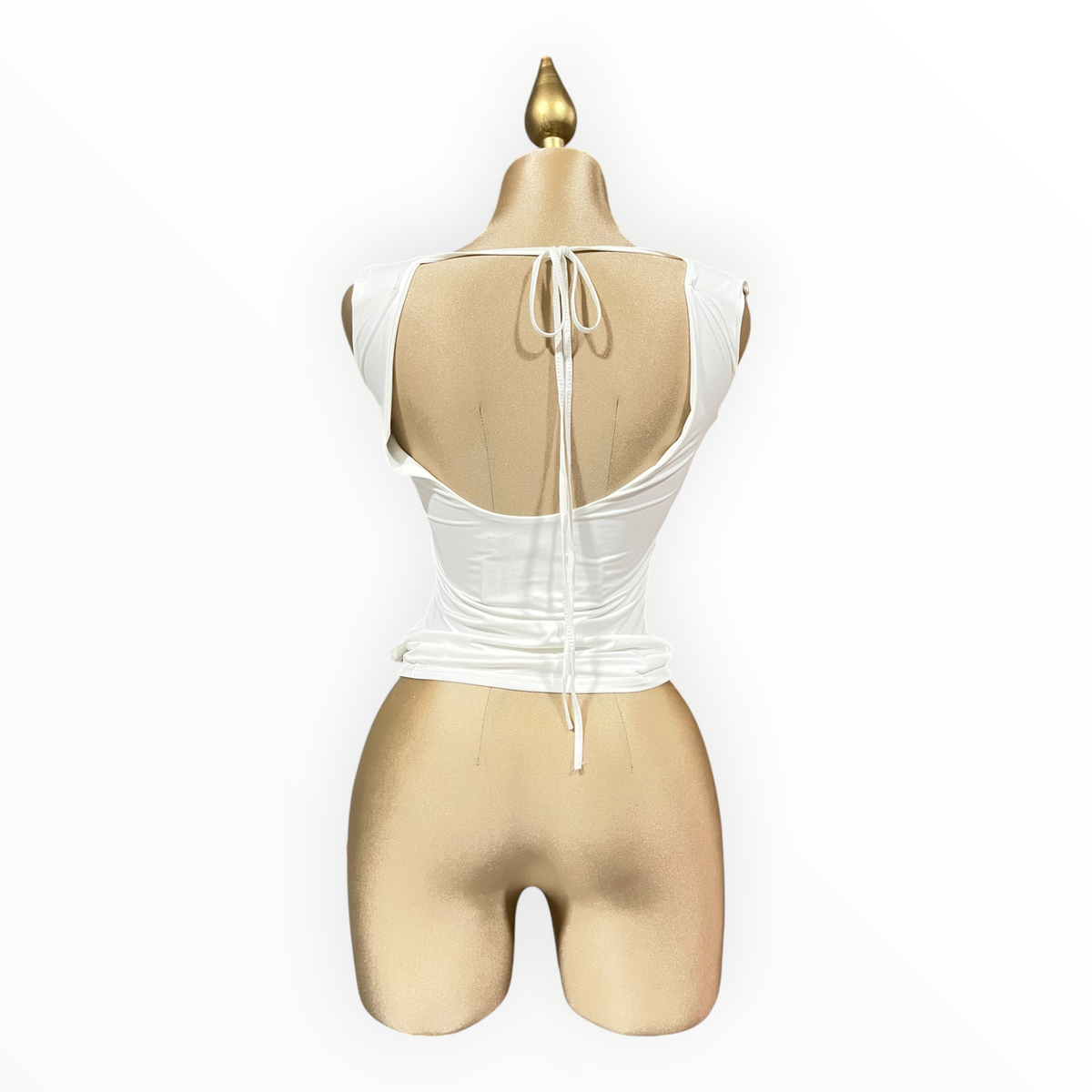 Blusa Ivory Con Escote Posterior Drapeado LC