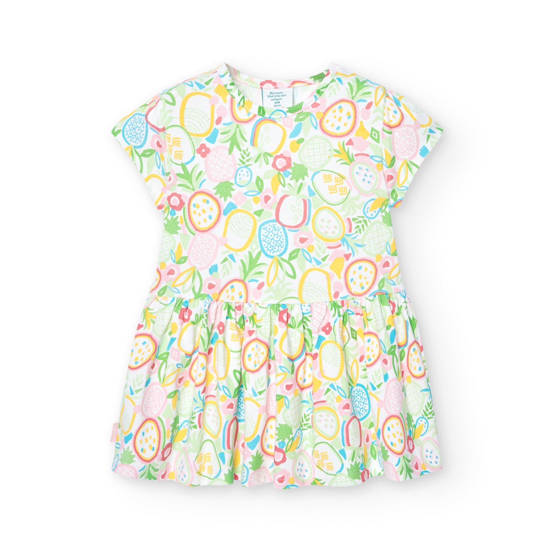Vestido De Punto Elástico Estampado Frutas BOBOLI