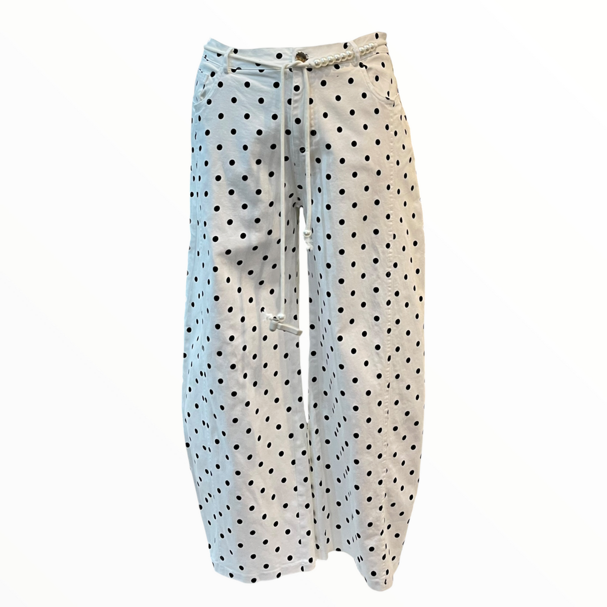 Pantalón Blanco Puntos Curvy LC