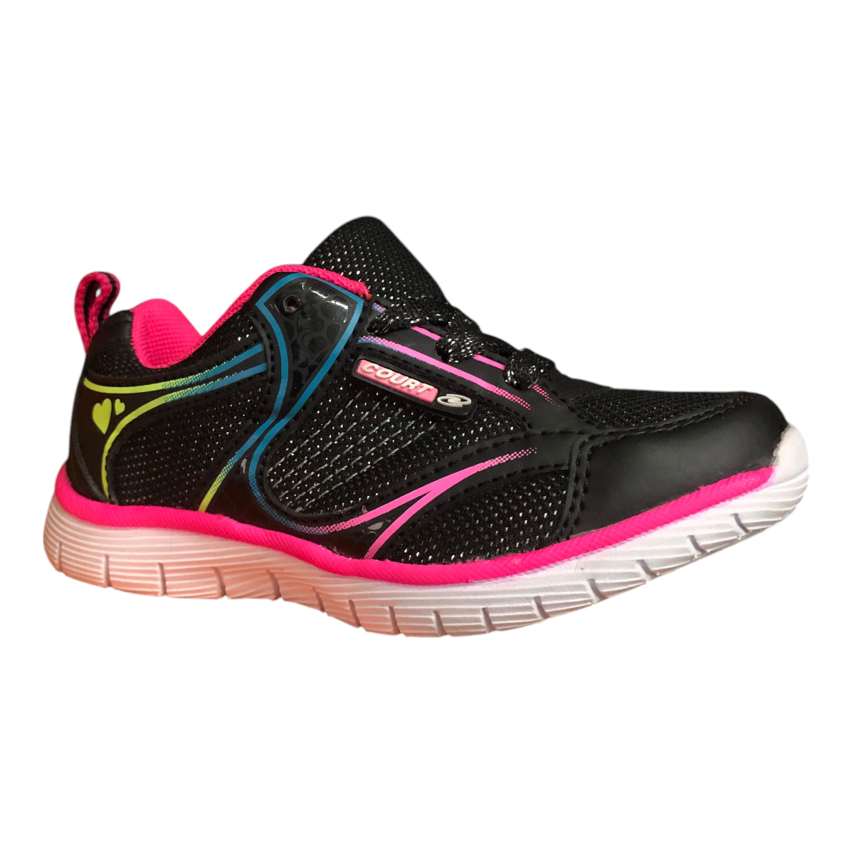 Tenis Deportivo Negro/FIUSHA Para Niña COURT