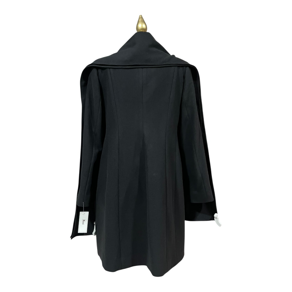 Abrigo Recto Cuello Mao Negro Para Dama MUSSI