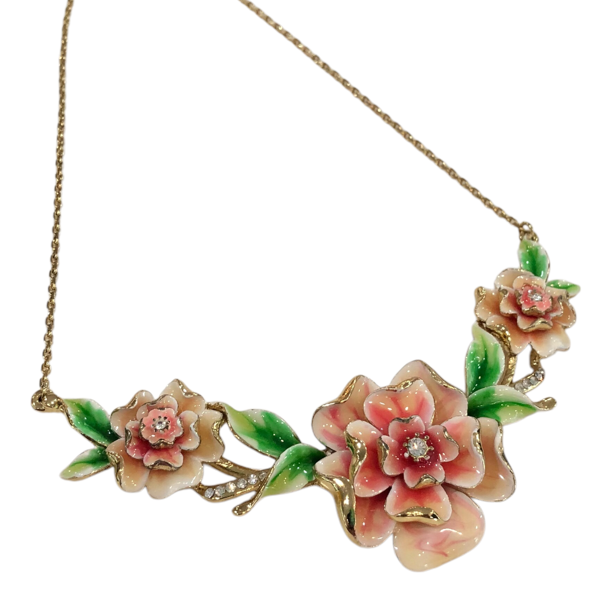 Juego De Collares Y Aretes Flores Rosas