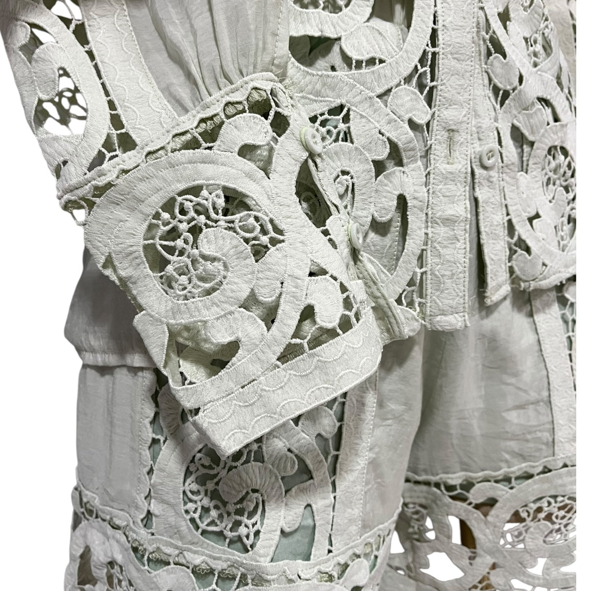 Conjunto calado color verde agua