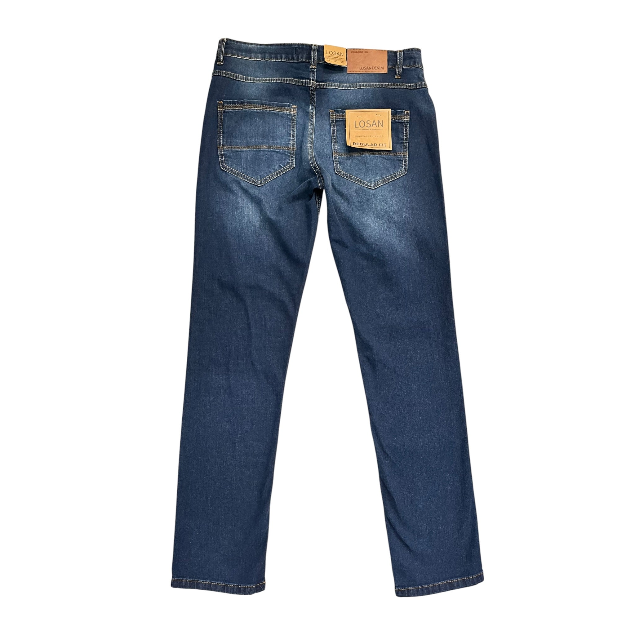 Pantalón Pantalón Denim Regular Fit Azul Oscuro Para Caballero LSN