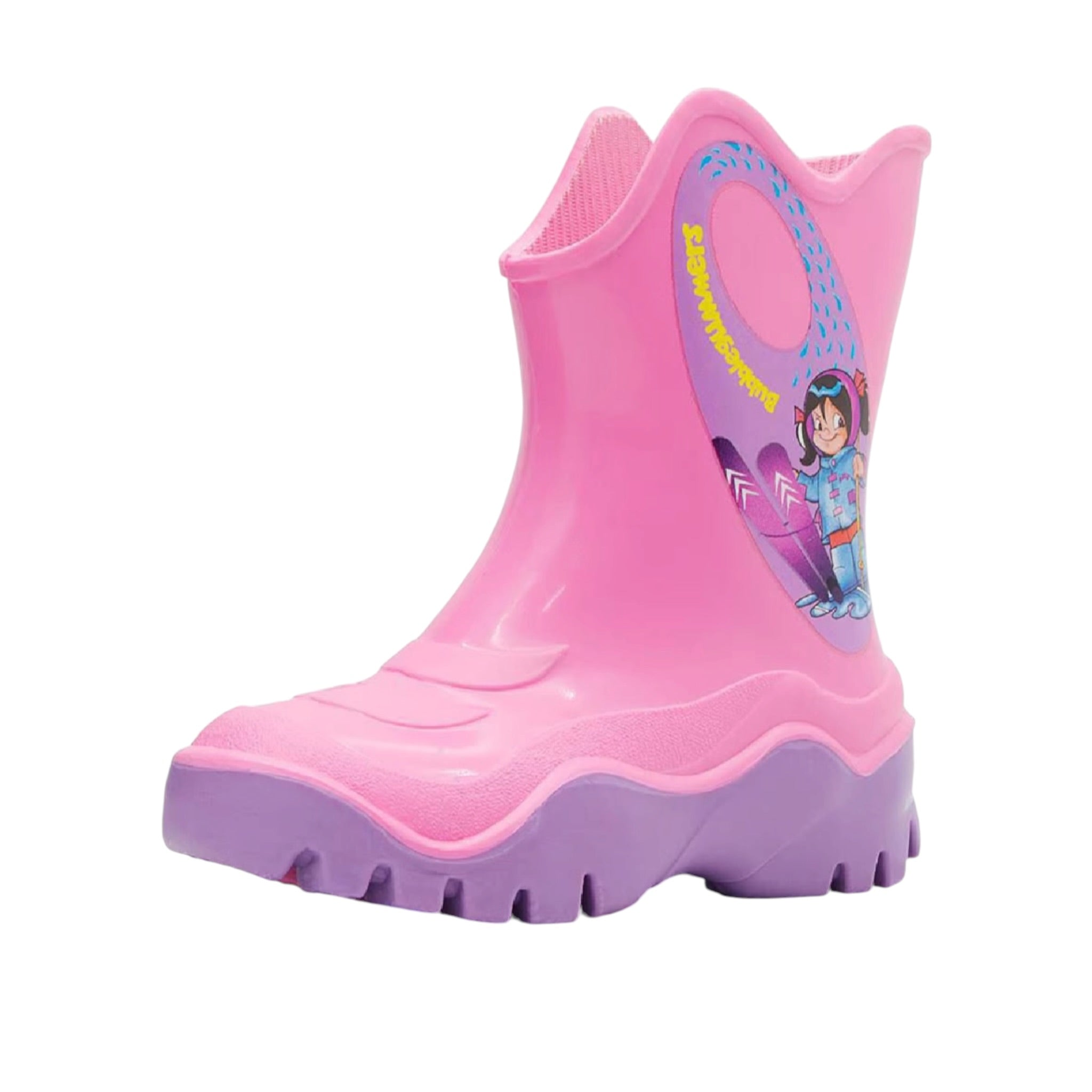 Botas De Lluvia Moon II Rosa / Lila Bubble Gummers