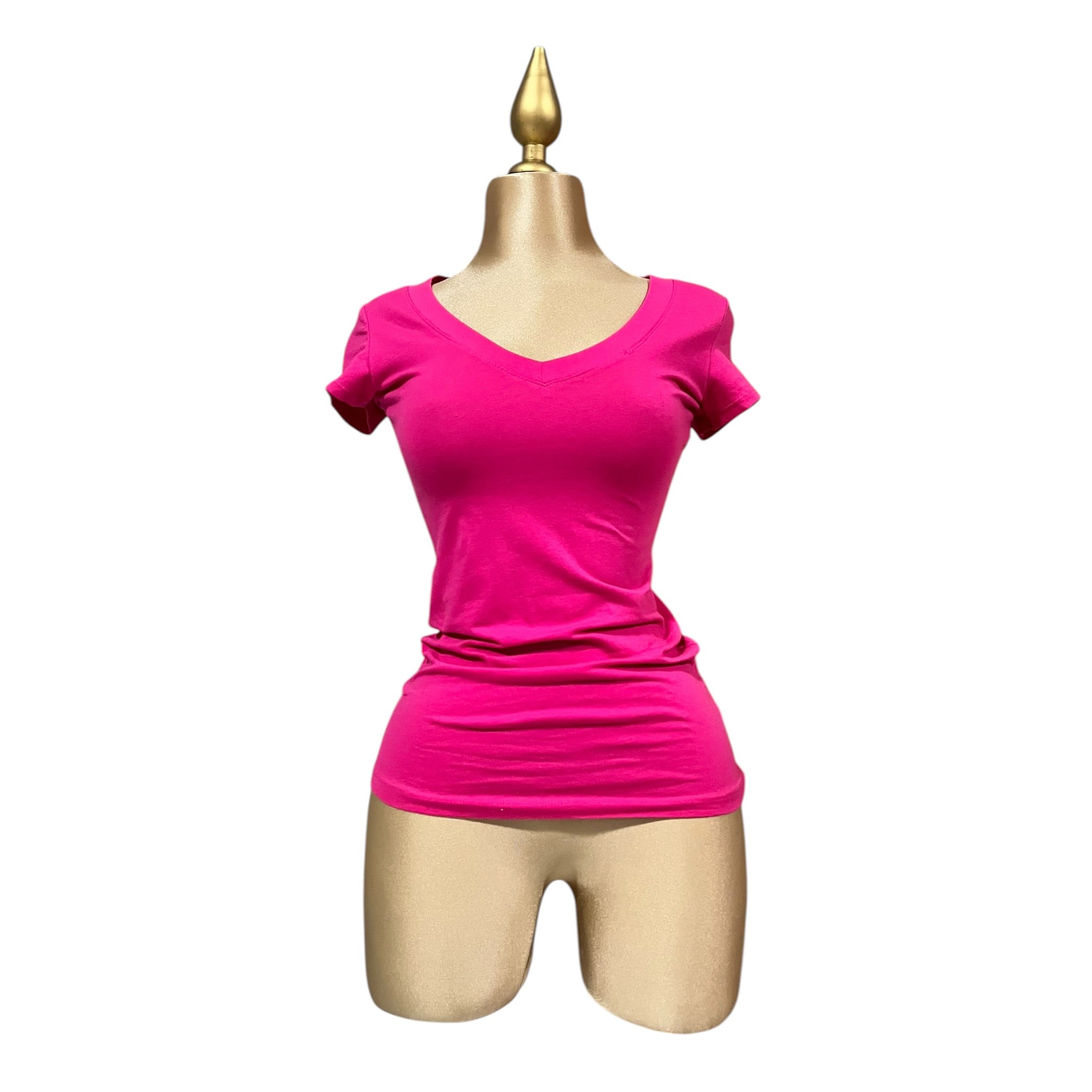 Playera Cuello En V Fucsia LC