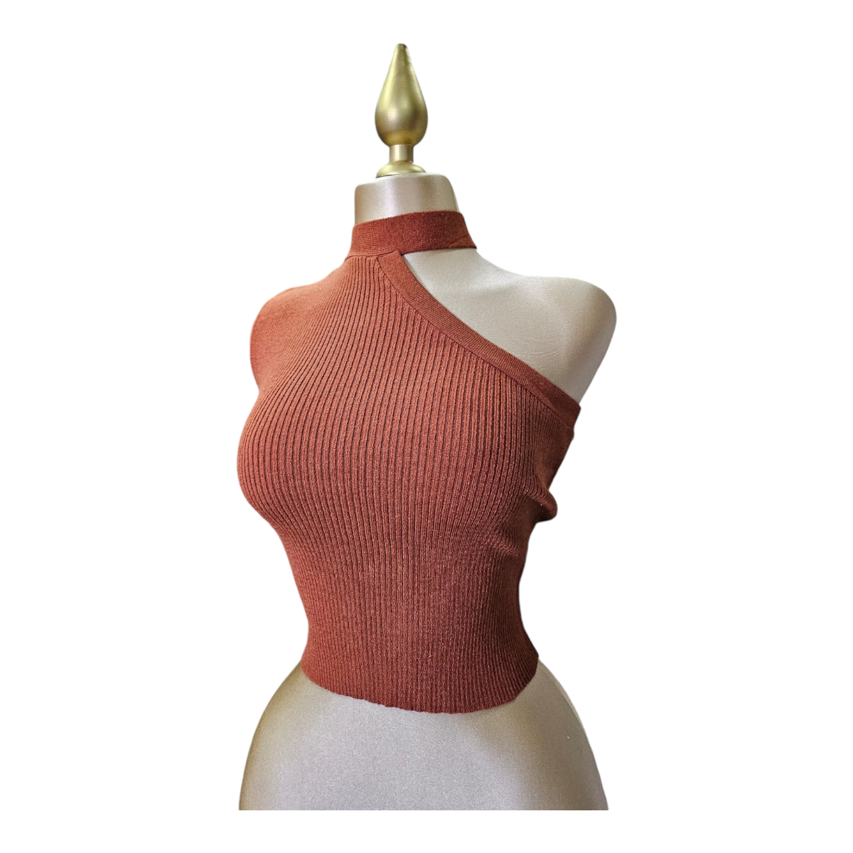 Blusa Top Hombro Descubierto Color Shedron Para Dama OM